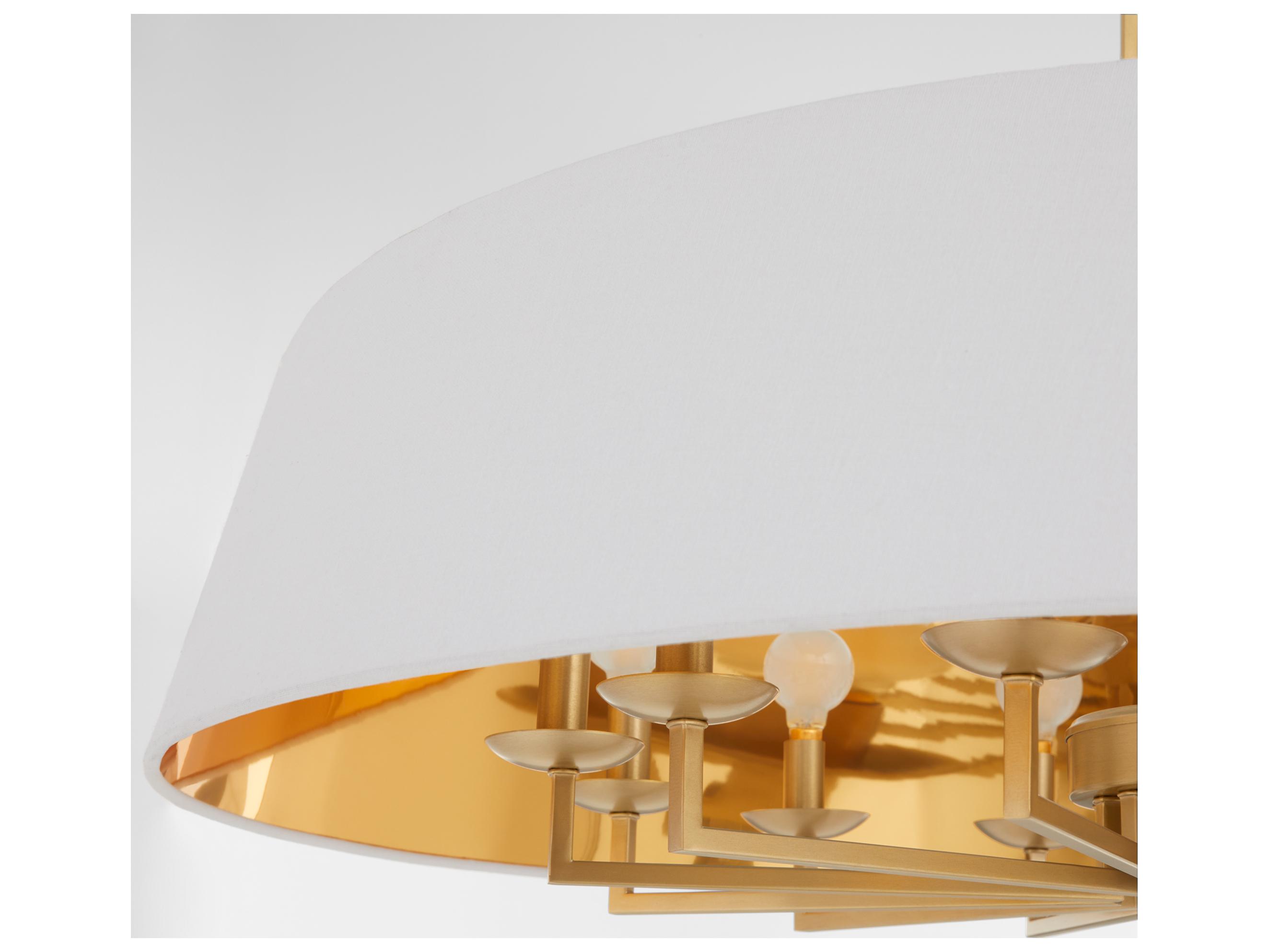 Quorum Karnes 12-Light Aged Brass Drum Pendant