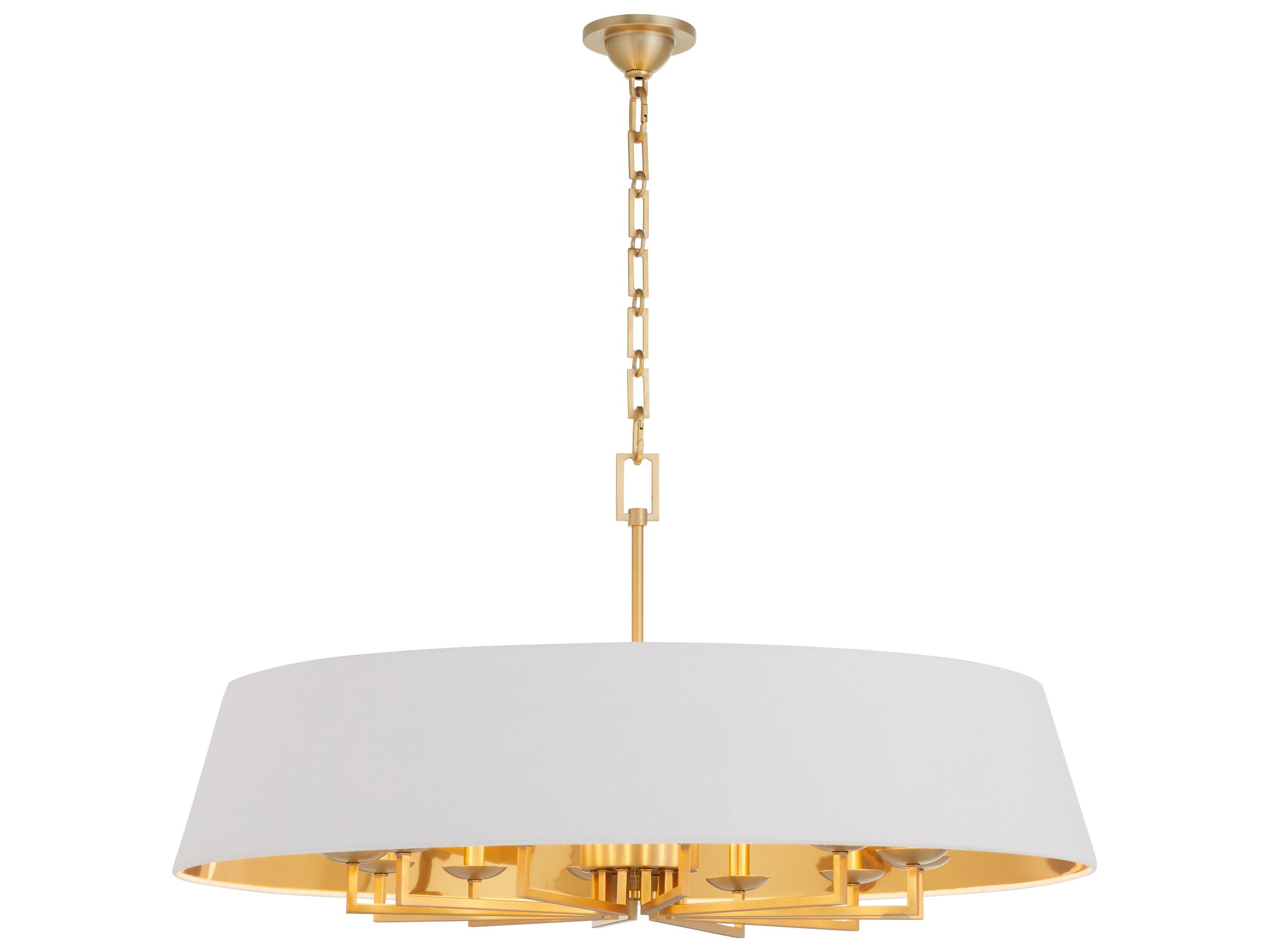 Quorum Karnes 12-Light Aged Brass Drum Pendant