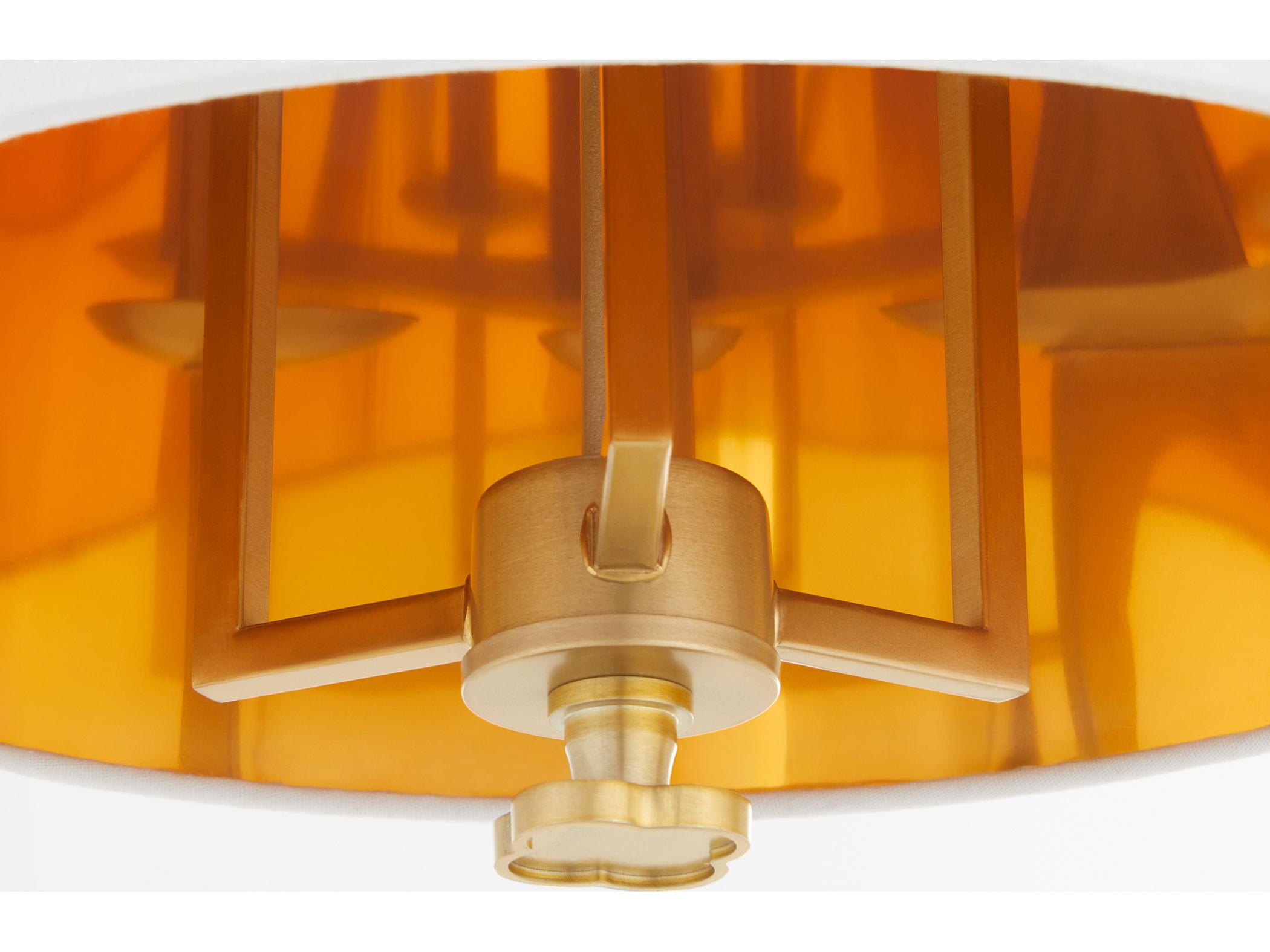 Quorum Karnes 3-Light Aged Brass Empire Pendant