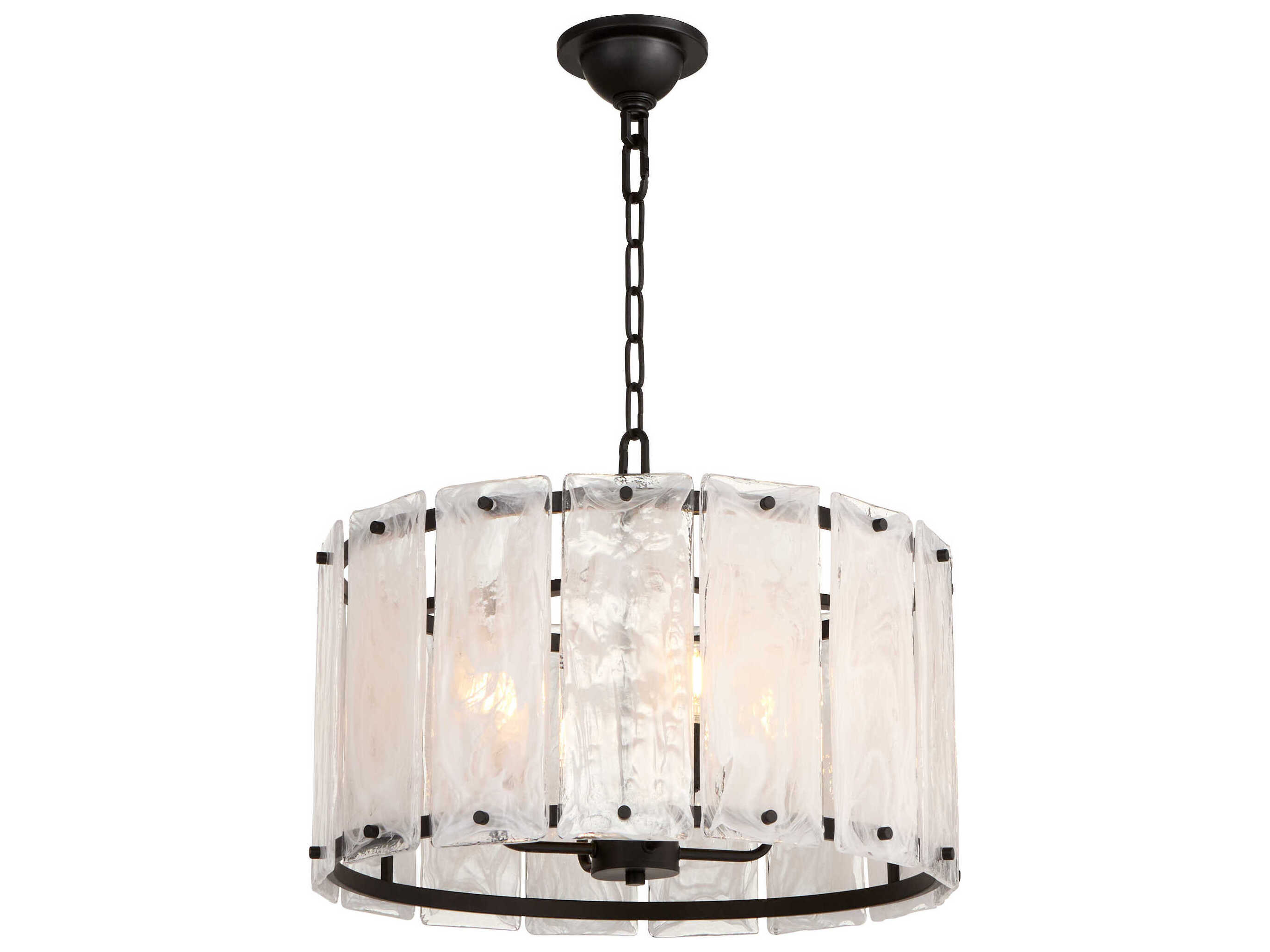 Quorum Prestige 4-Light Matte Black Drum Pendant