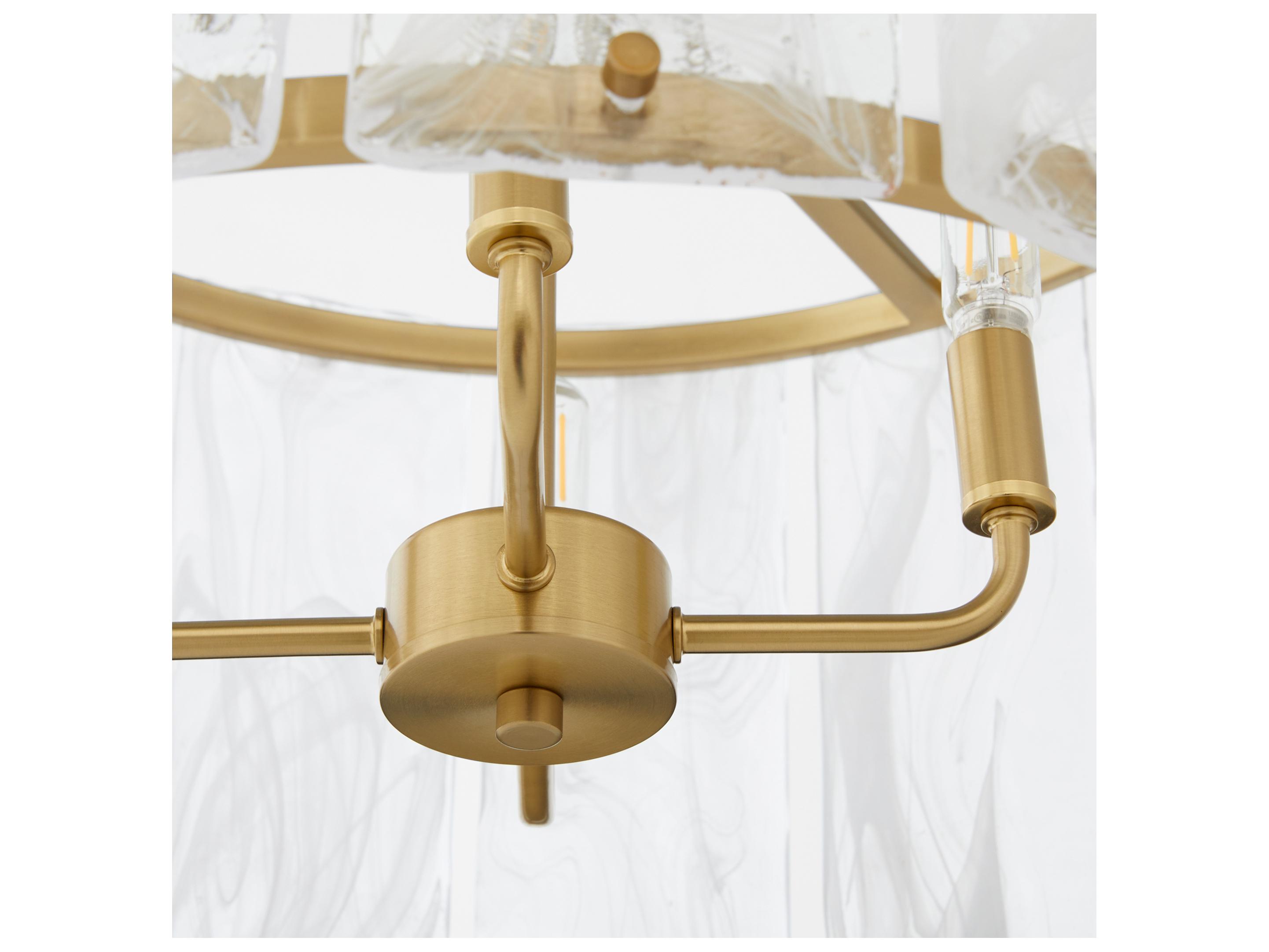 Quorum Prestige 4-Light Aged Brass Drum Pendant