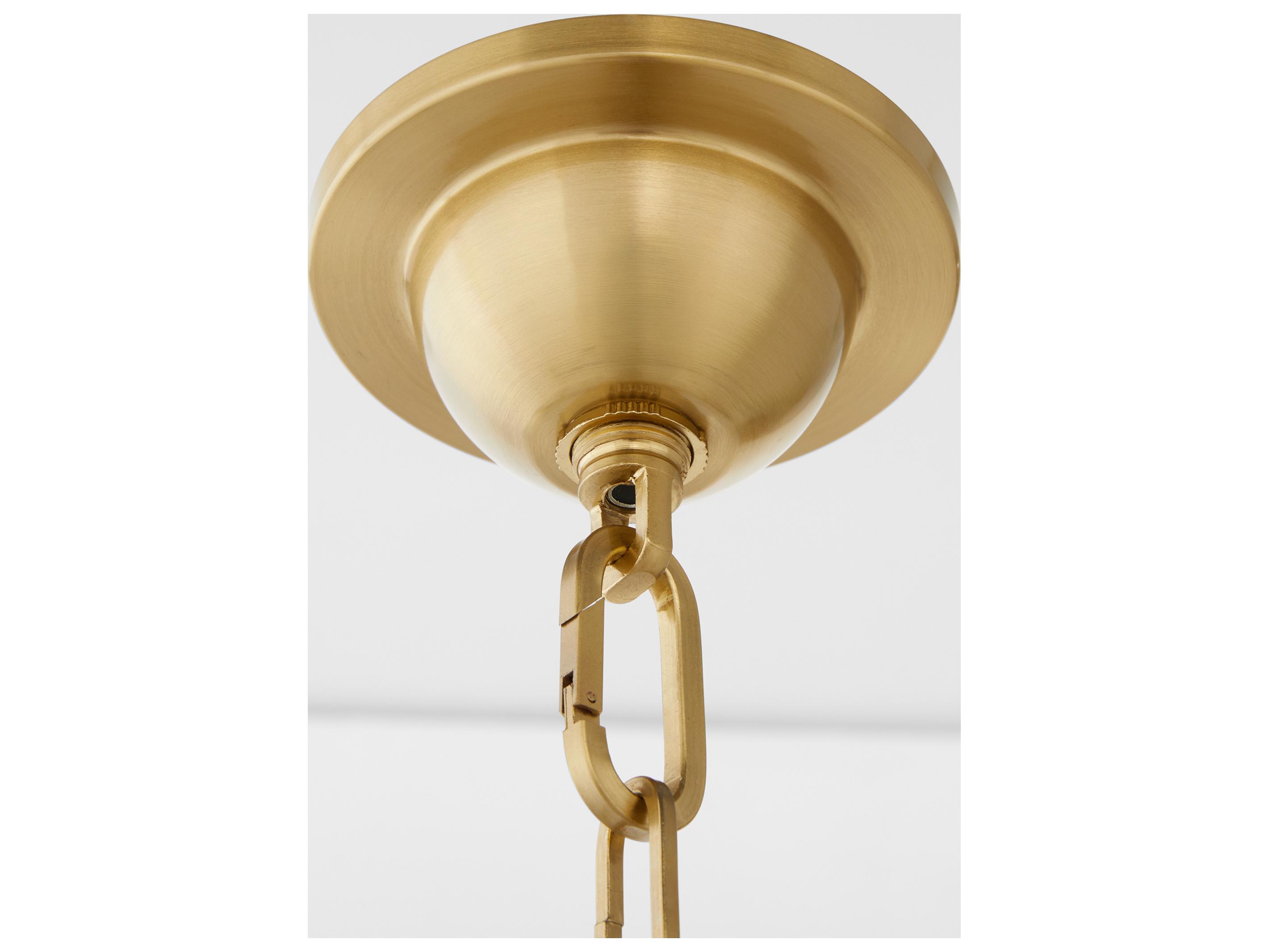 Quorum Prestige 4-Light Aged Brass Drum Pendant