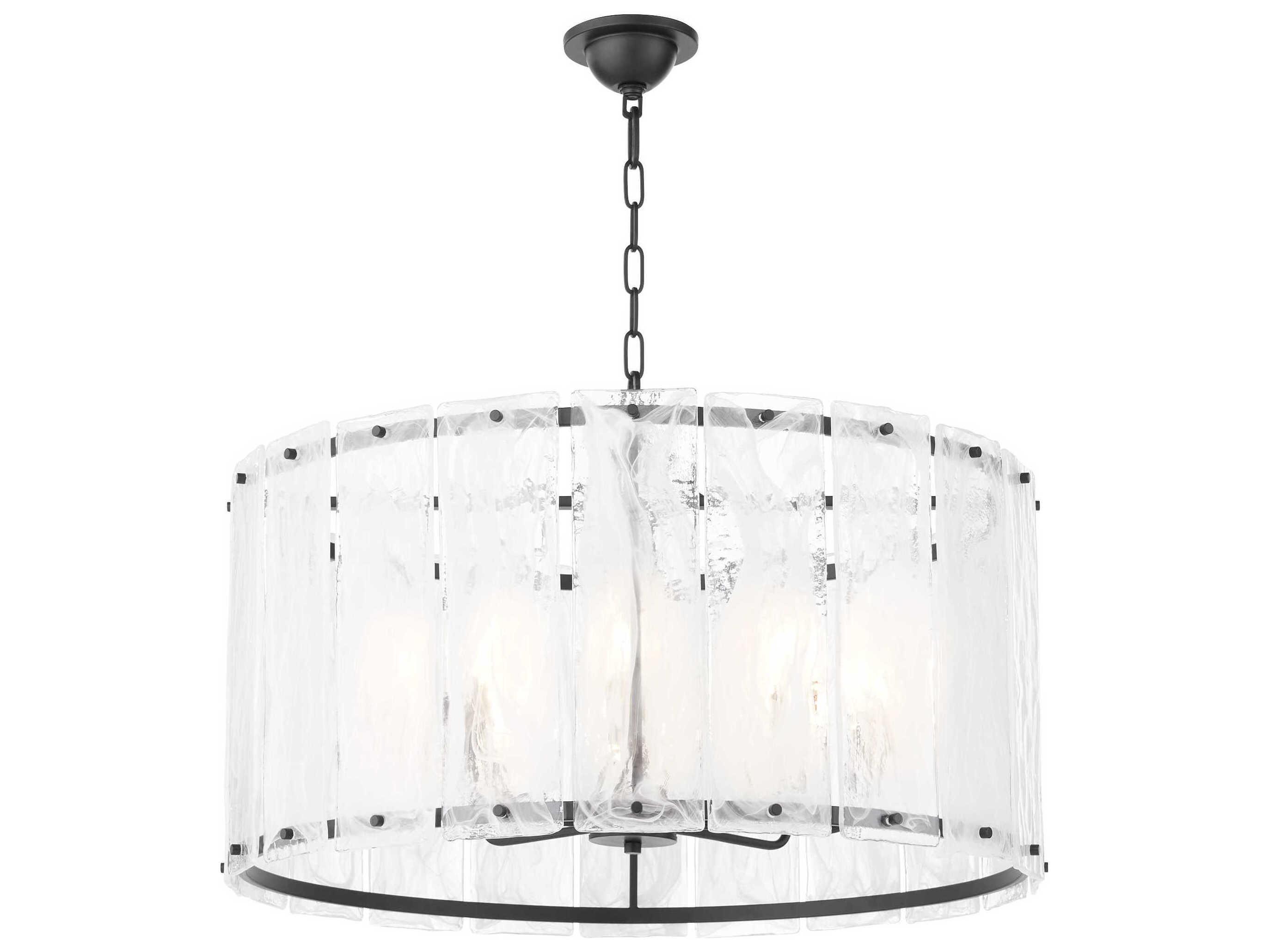 Quorum Prestige 8-Light Matte Black Drum Pendant