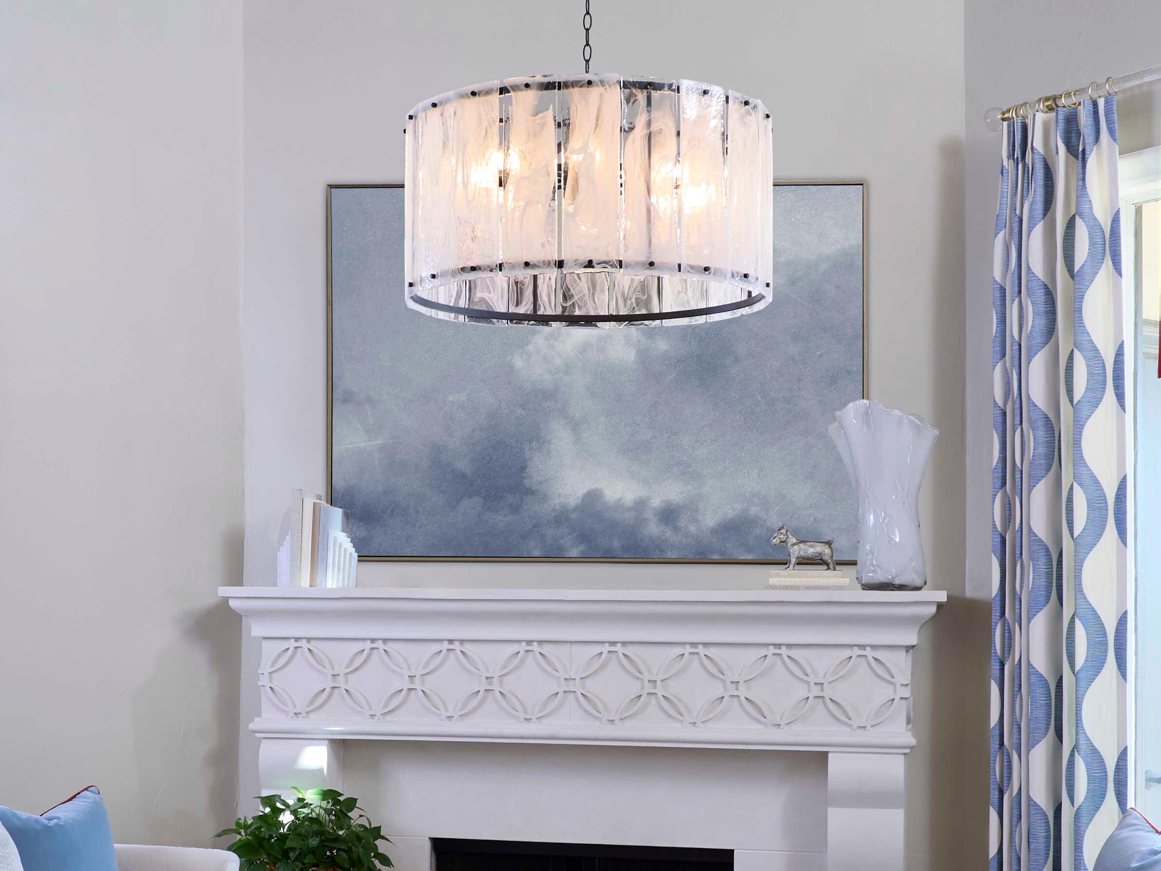 Quorum Prestige 8-Light Matte Black Drum Pendant