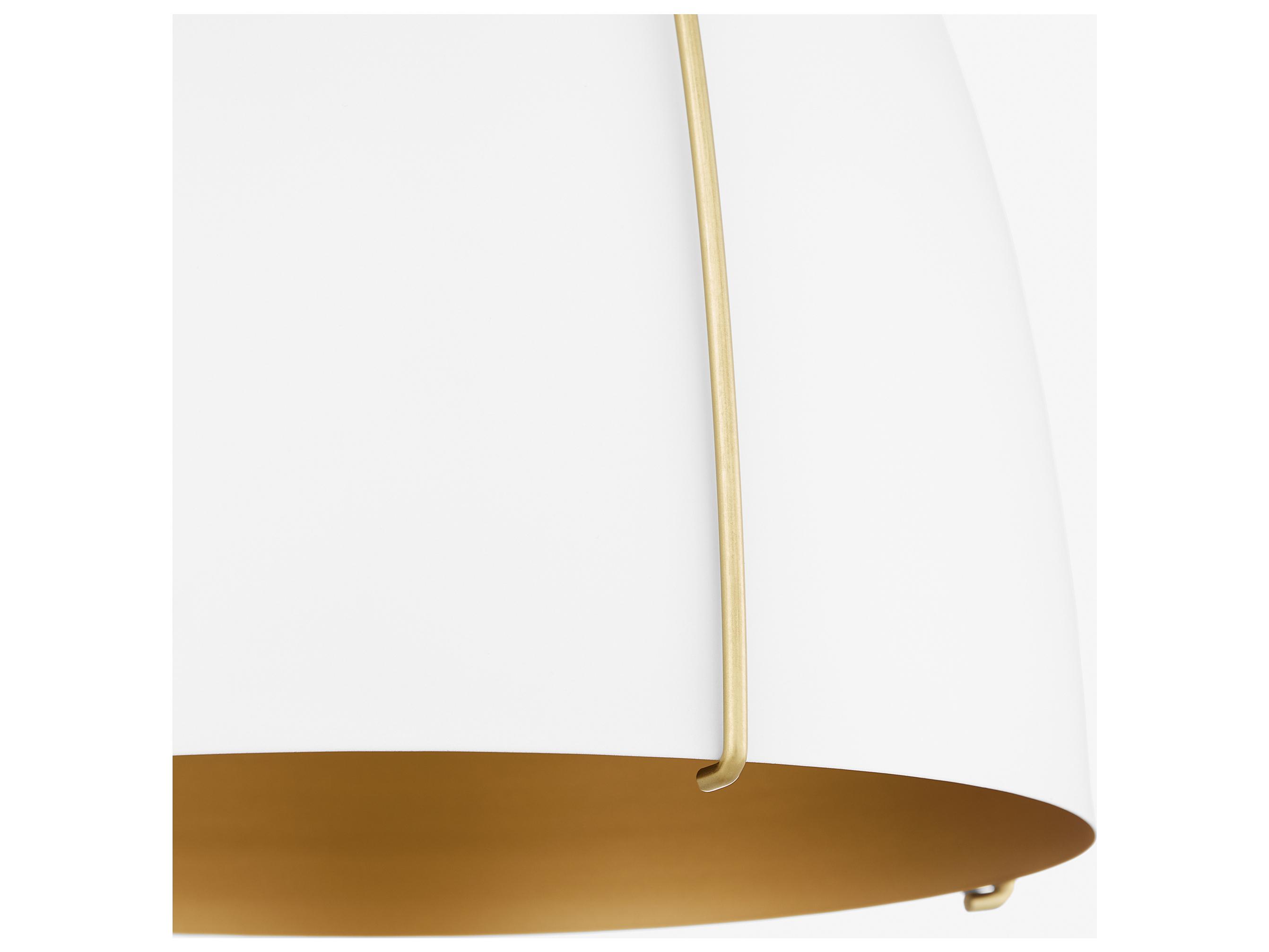 Quorum Jamie 1-Light Studio White W Aged Brass Bell Pendant