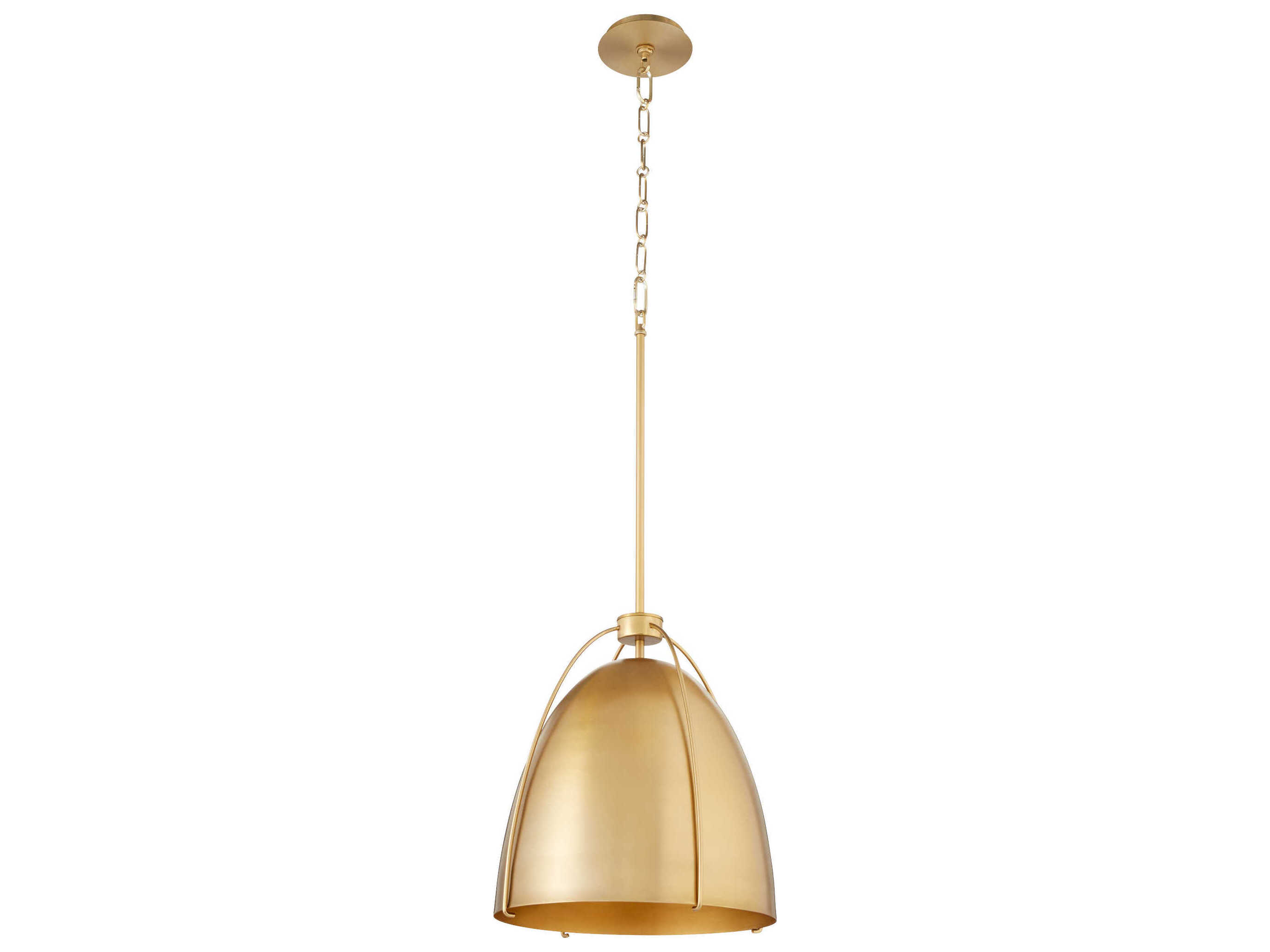 Quorum Jamie 1-Light Aged Brass Bell Pendant