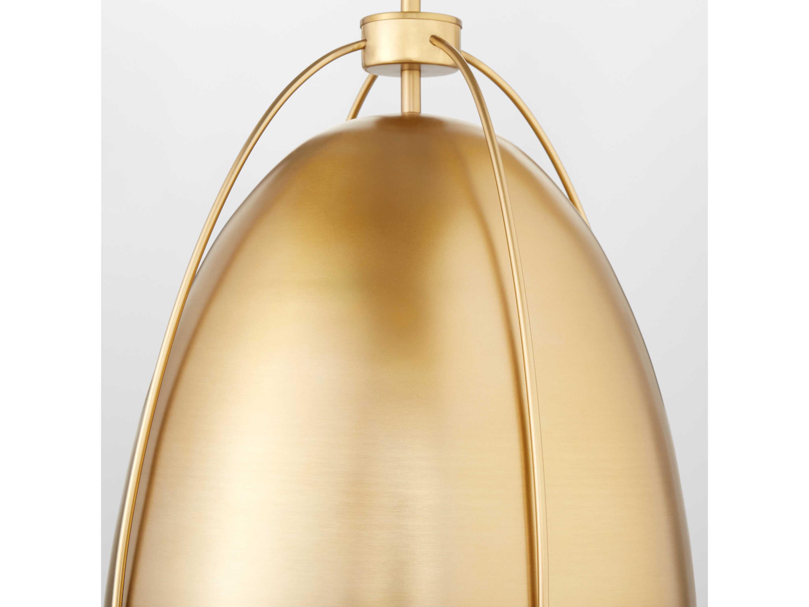 Quorum Jamie 1-Light Aged Brass Bell Pendant
