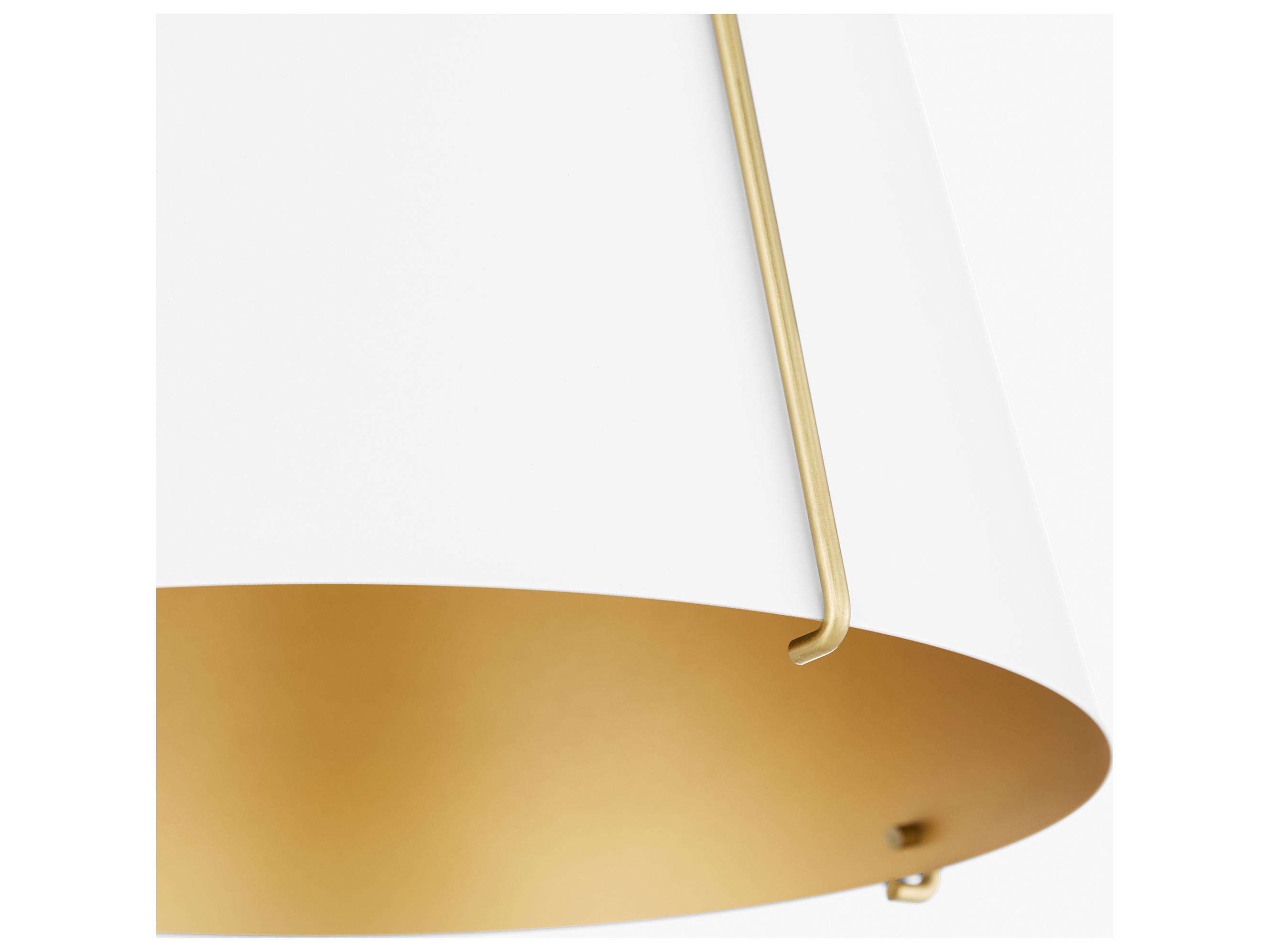 Quorum Ellen 1-Light Studio White W Aged Brass Pendant