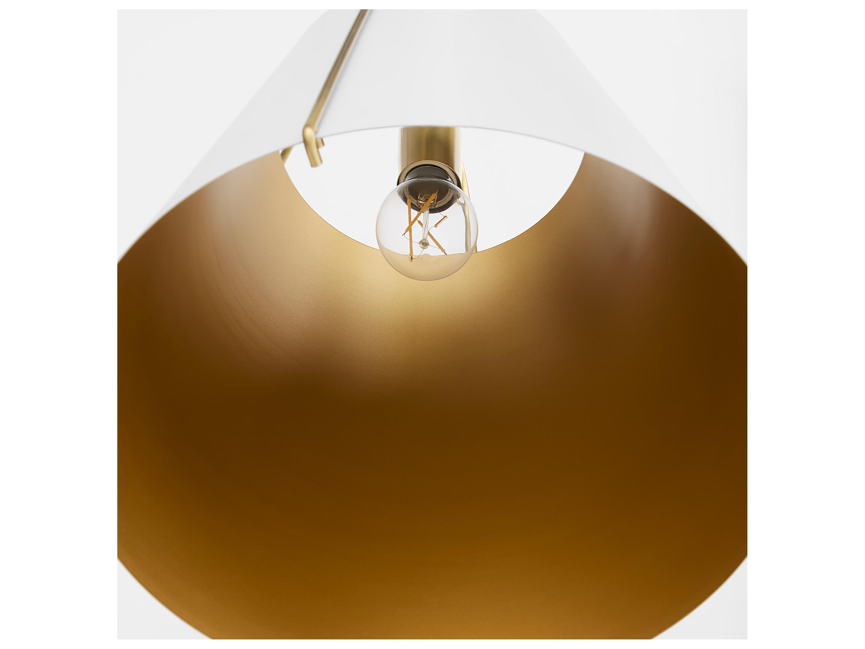 Quorum Ellen 1-Light Studio White W Aged Brass Pendant