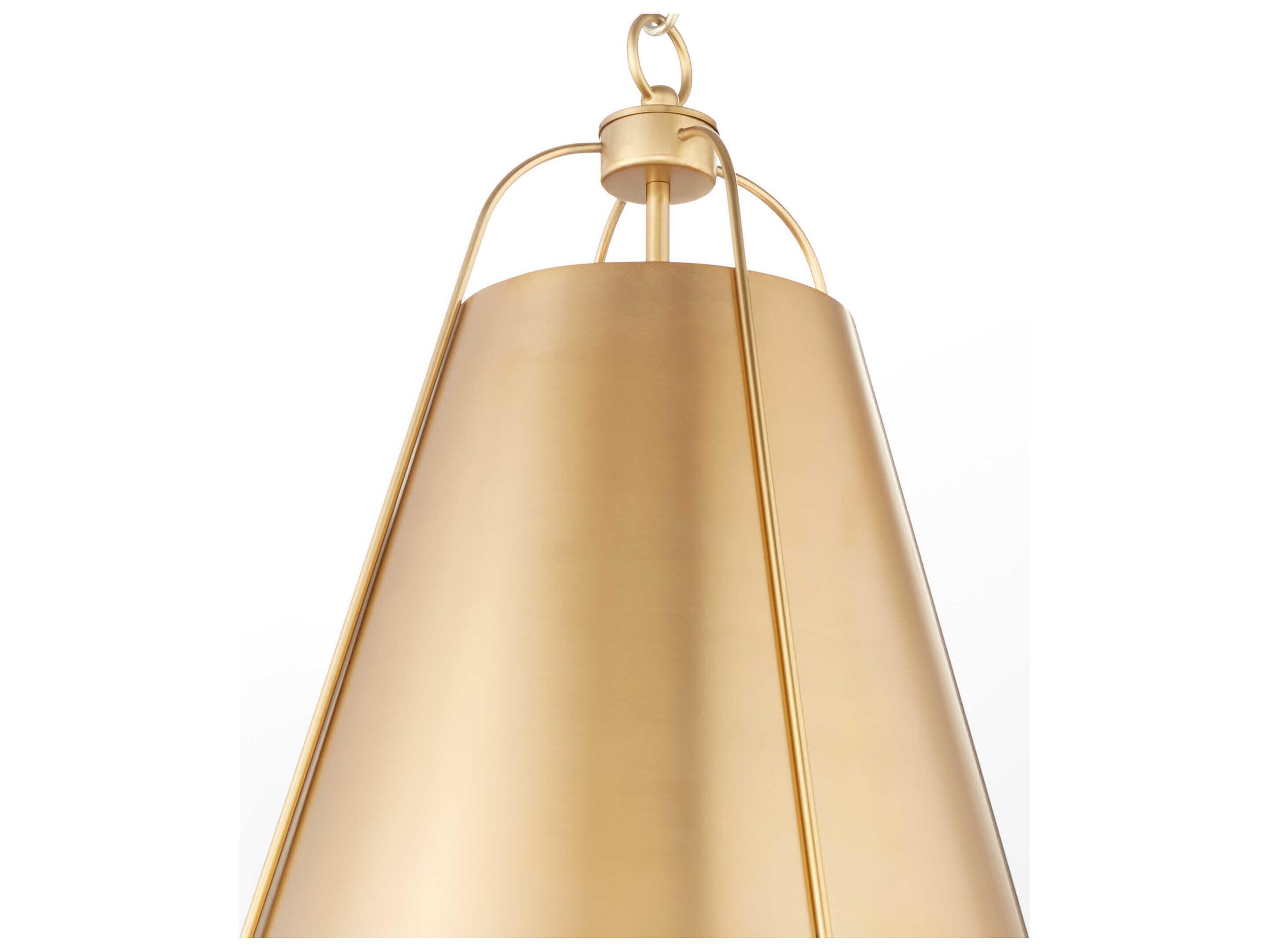 Quorum Ellen 1-Light Aged Brass Drum Pendant