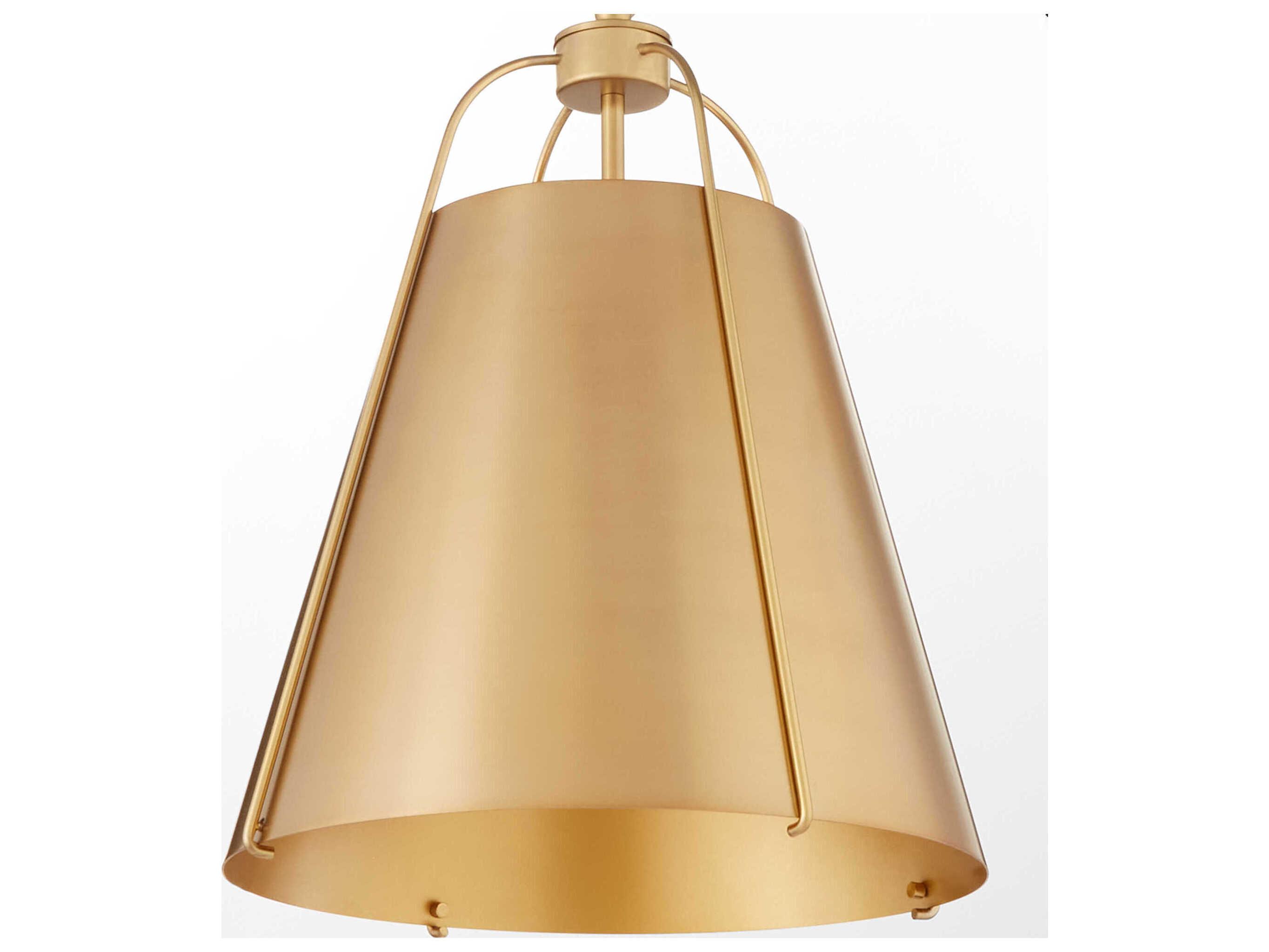 Quorum Ellen 1-Light Aged Brass Drum Pendant