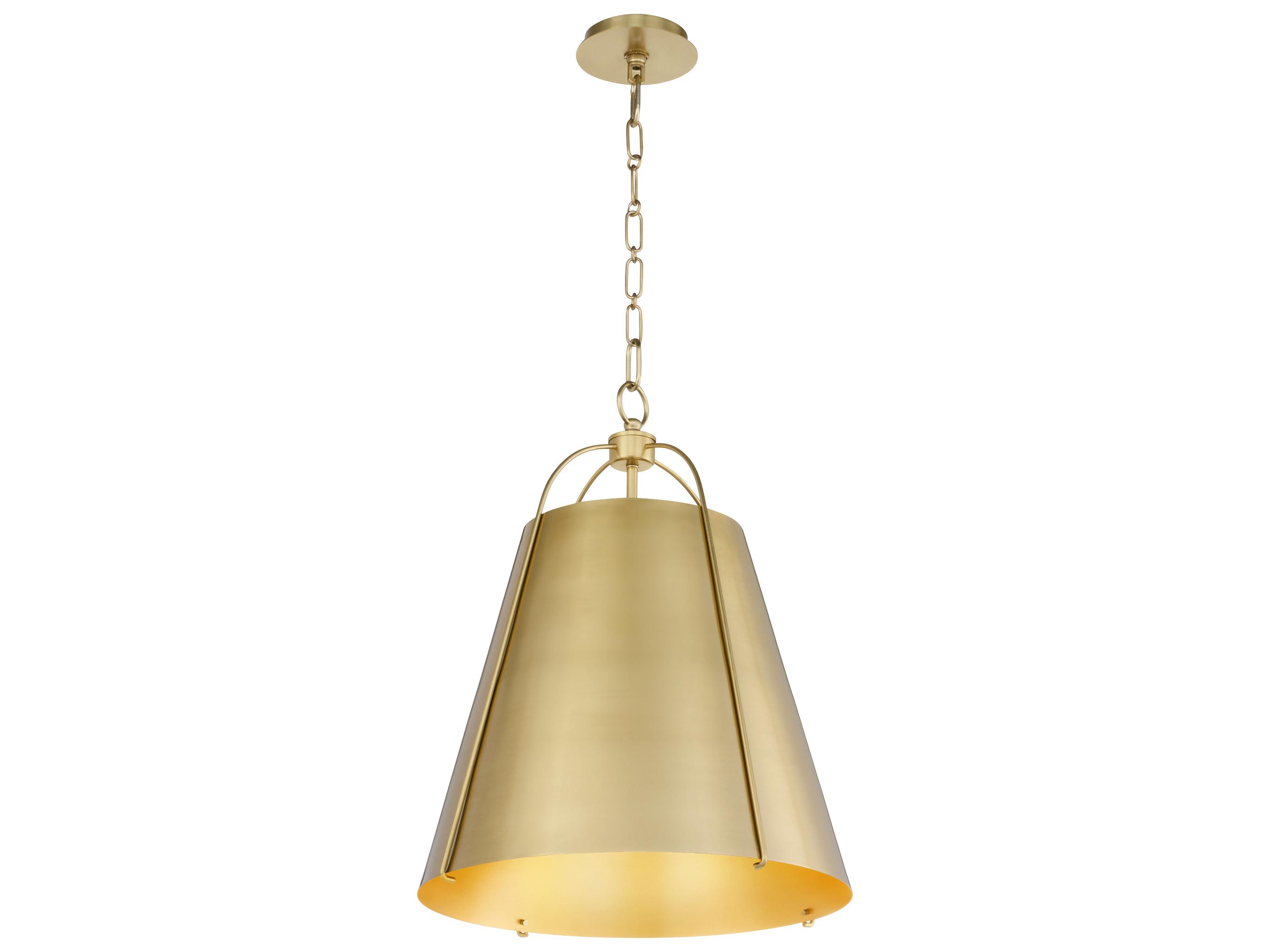 Quorum Ellen 3-Light Aged Brass Pendant