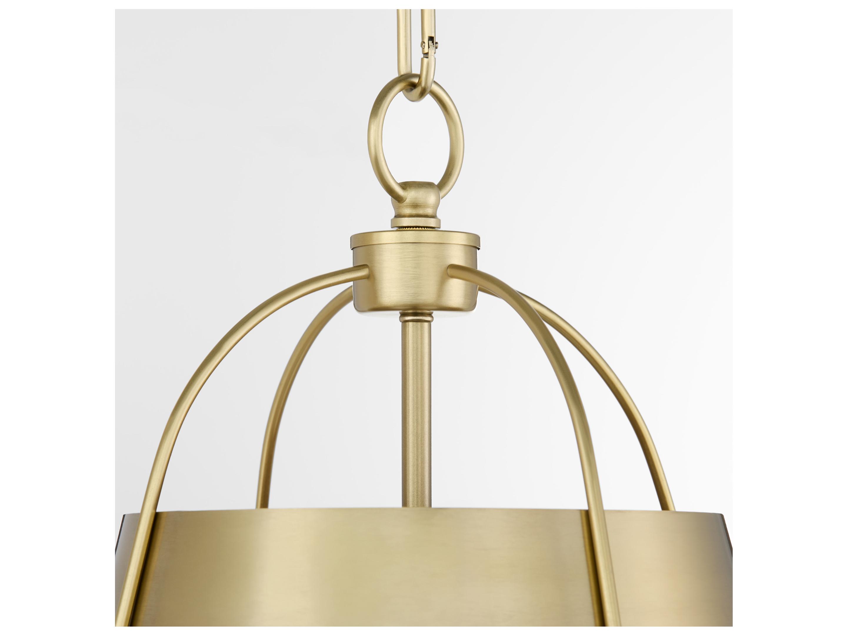 Quorum Ellen 3-Light Aged Brass Pendant