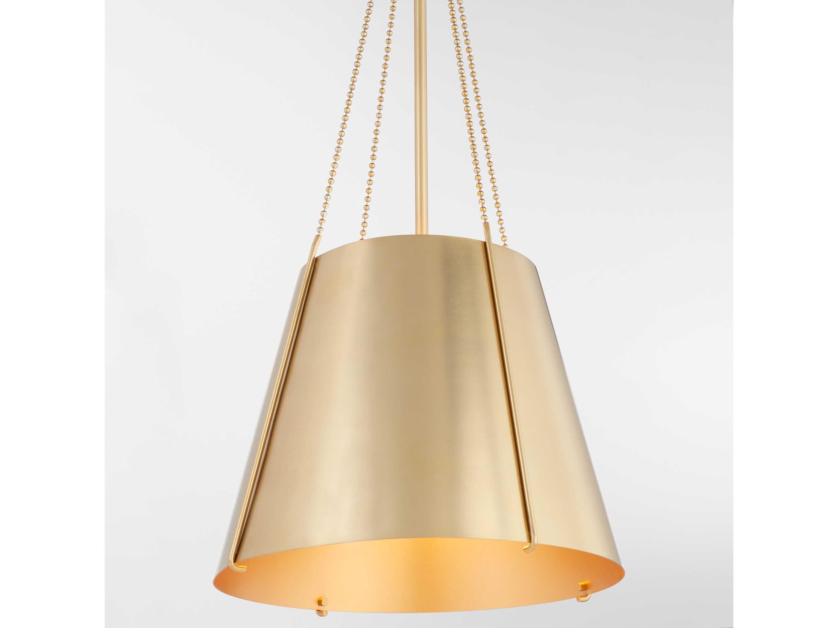 Quorum Denise 1-Light Aged Brass Drum Pendant
