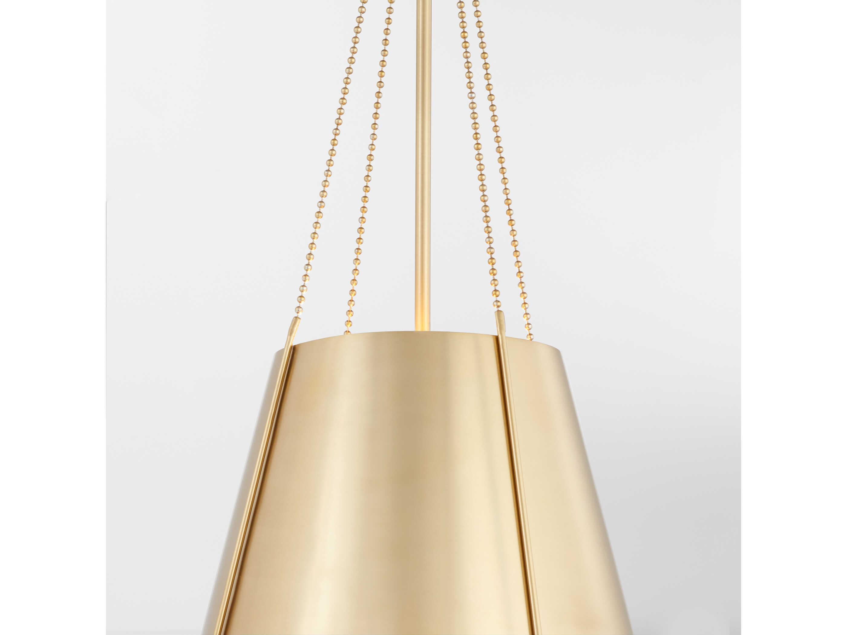 Quorum Denise 1-Light Aged Brass Drum Pendant