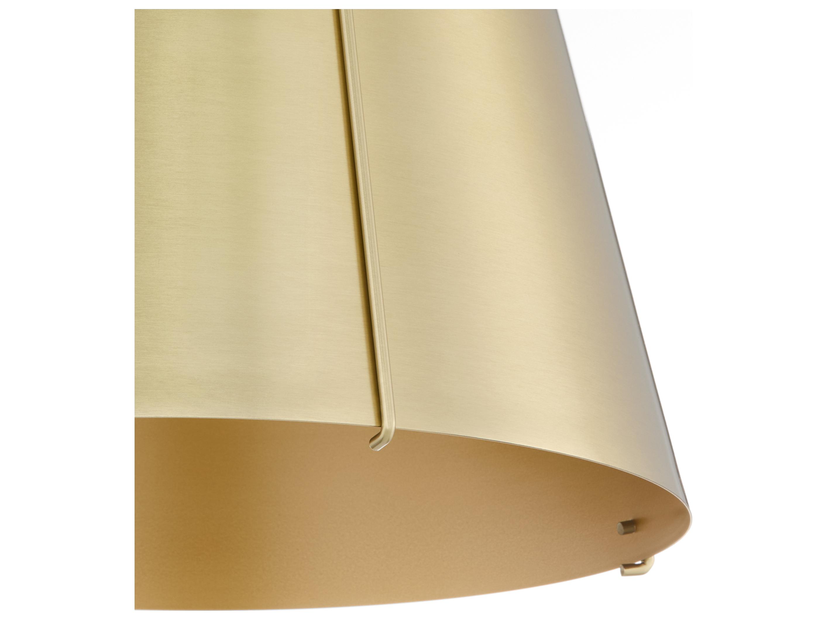 Quorum Denise 3-Light Aged Brass Drum Pendant