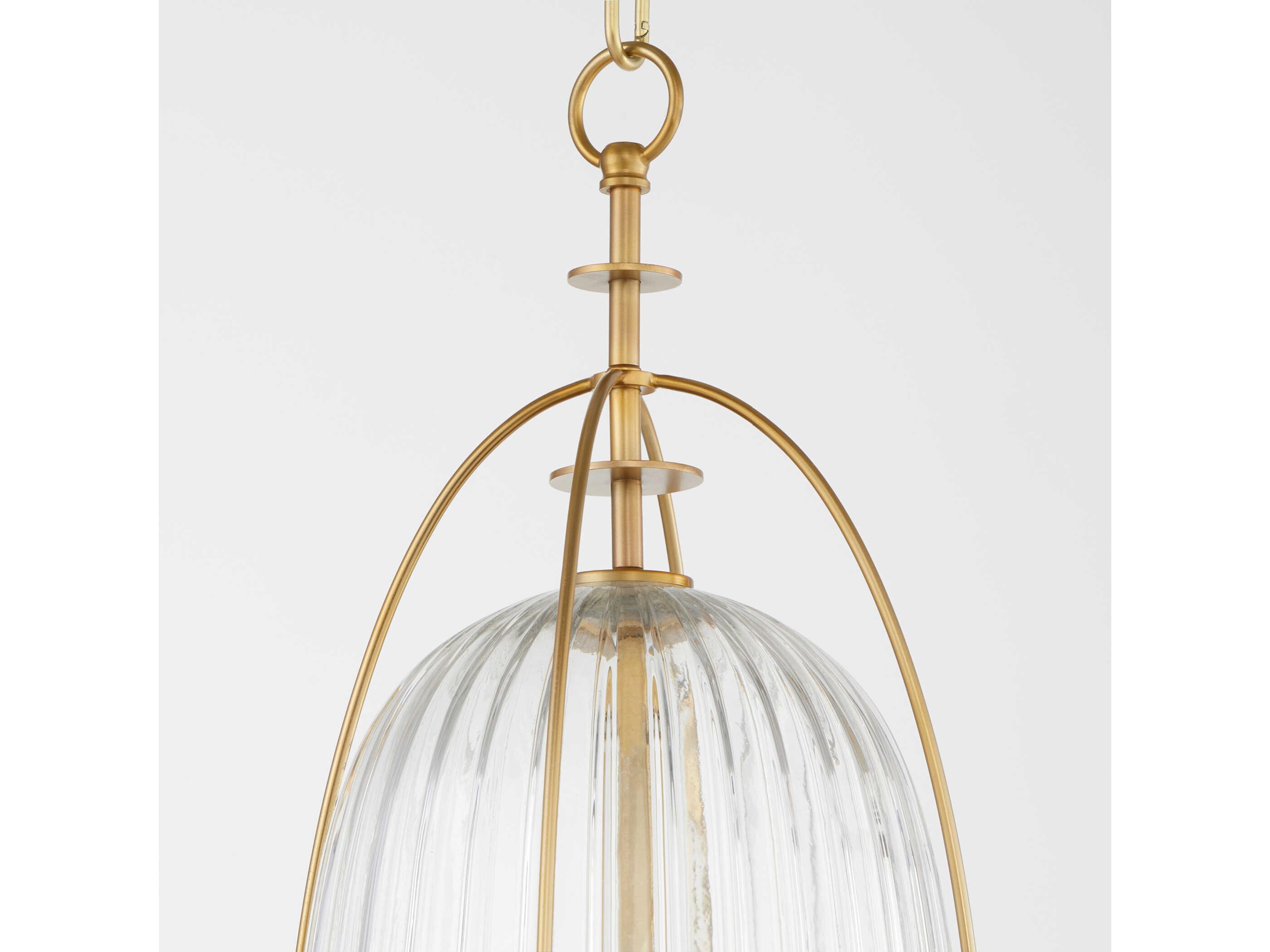 Quorum Alice 3-Light Aged Brass Mini Pendant
