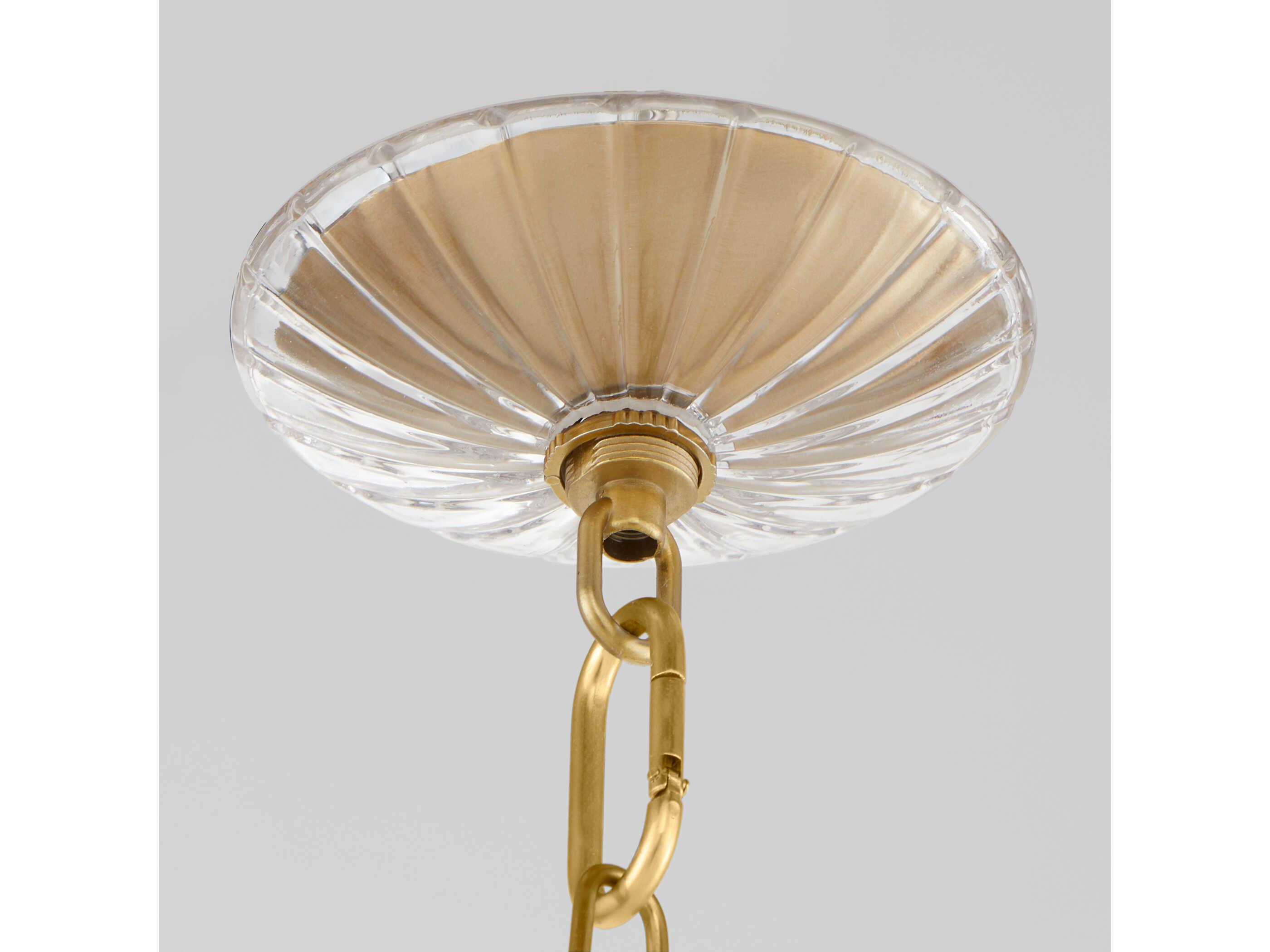 Quorum Alice 3-Light Aged Brass Mini Pendant