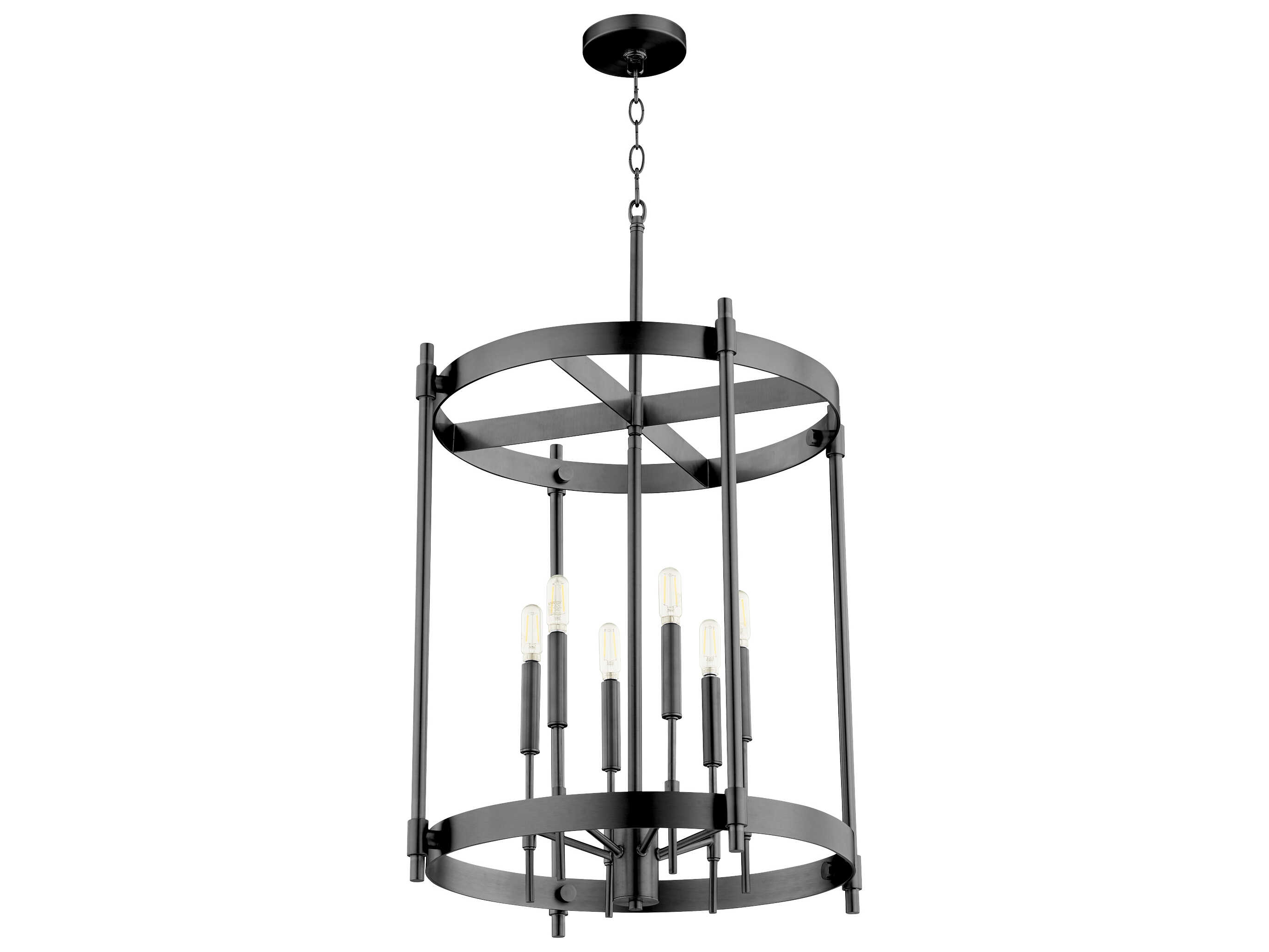 Quorum Hamilton 6-Light Matte Black Cylinder Pendant