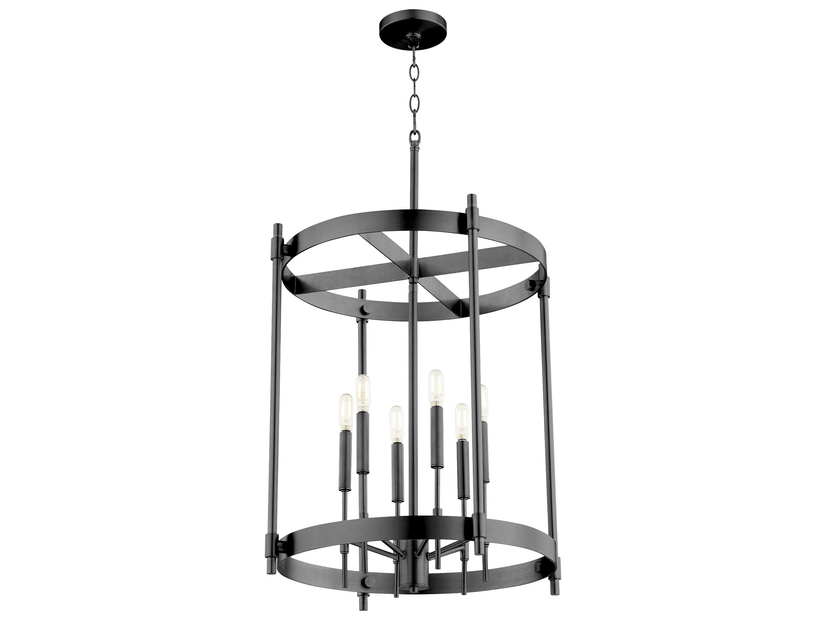 Quorum Hamilton 6-Light Matte Black Cylinder Pendant