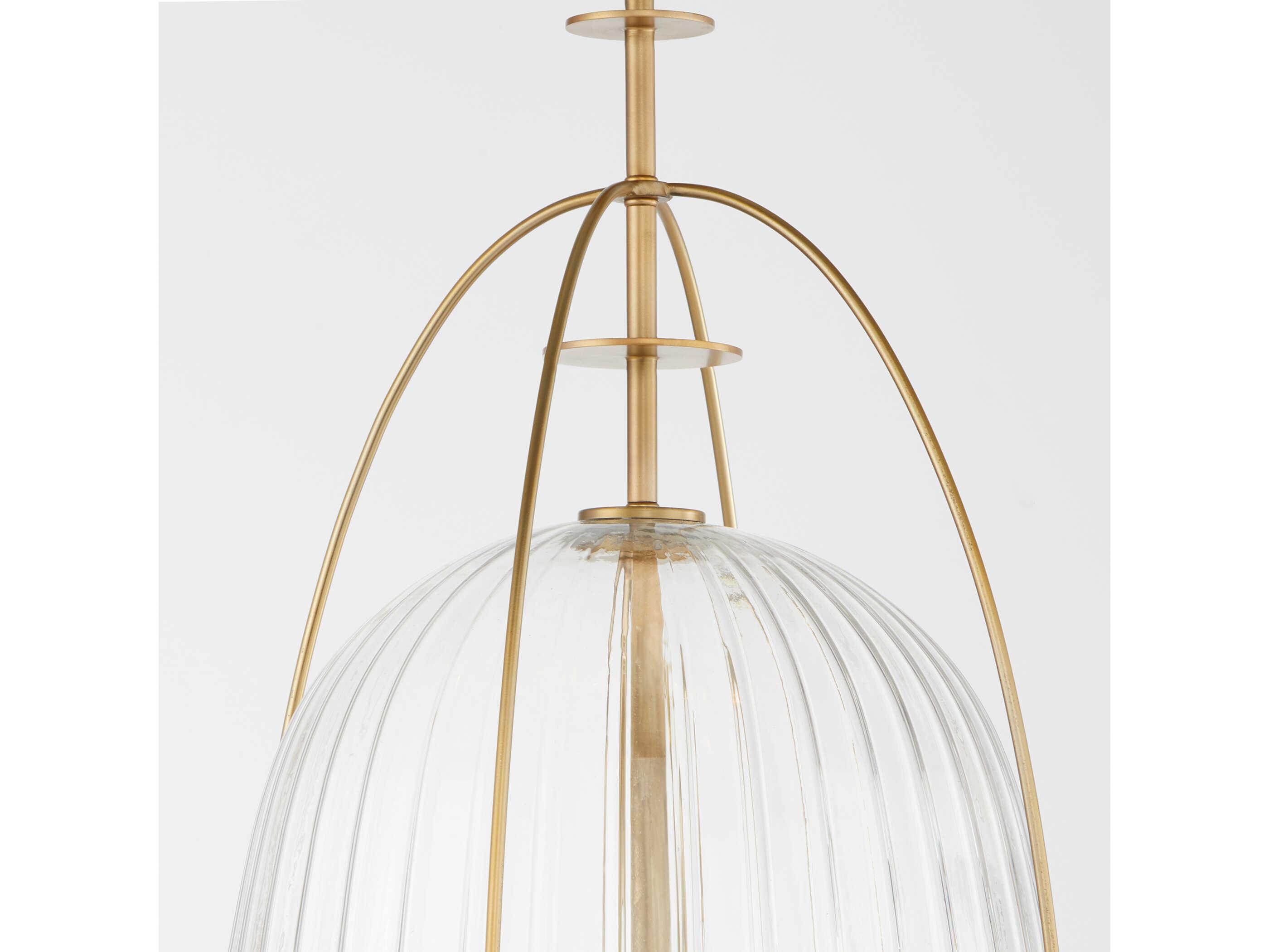 Quorum Alice 3-Light Aged Brass Pendant