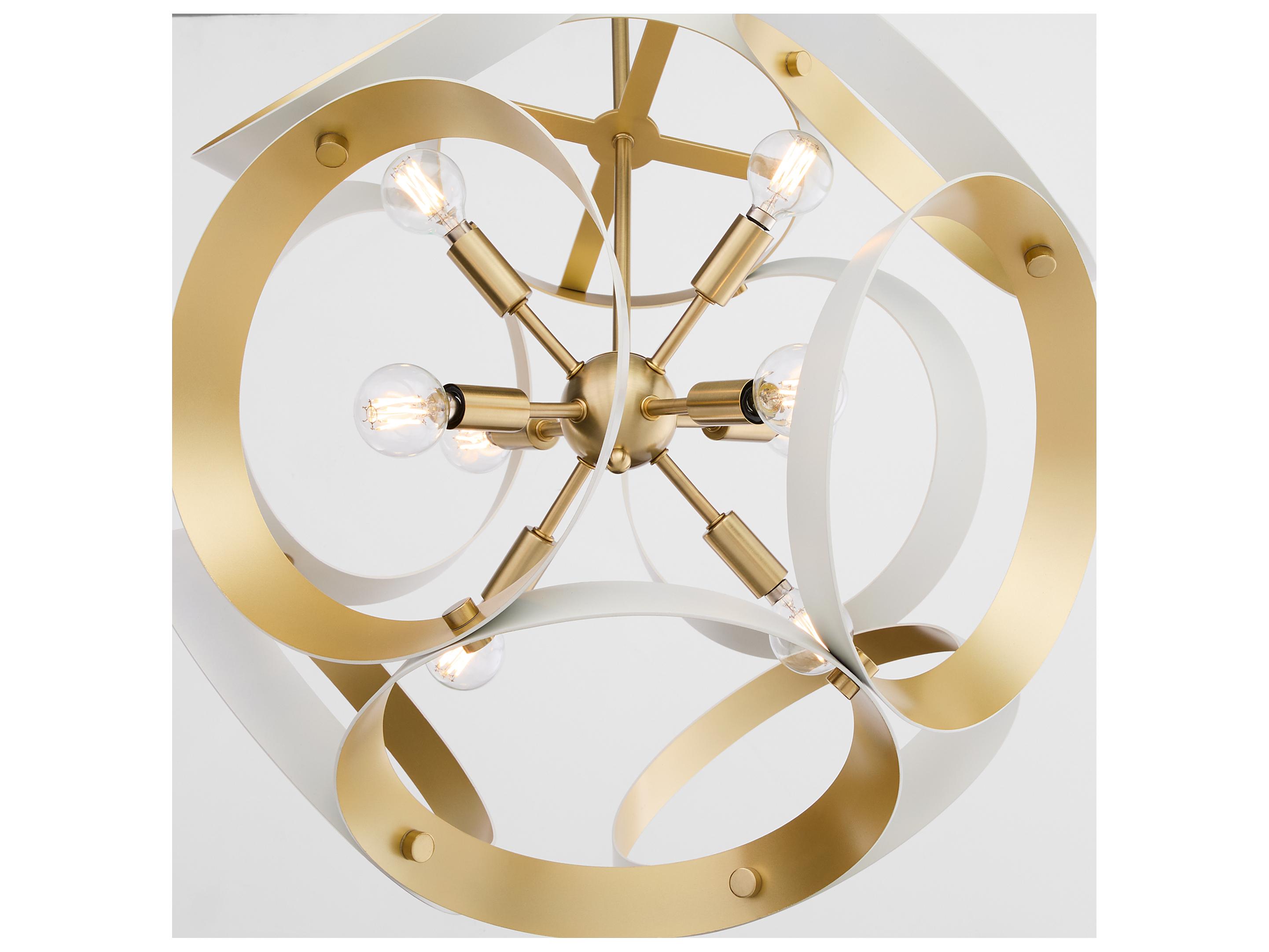 Quorum Domain 8-Light Studio White Aged Brass Globe Pendant
