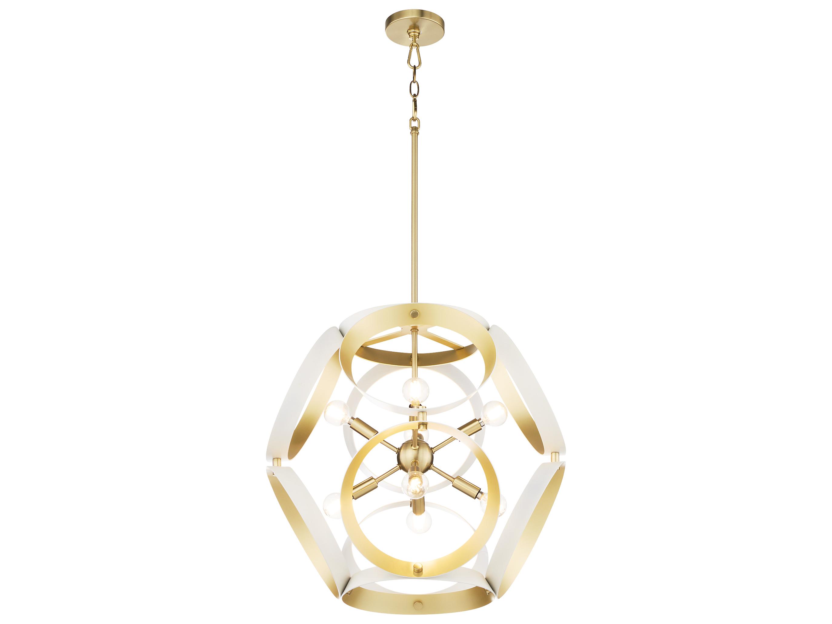 Quorum Domain 8-Light Studio White Aged Brass Globe Pendant