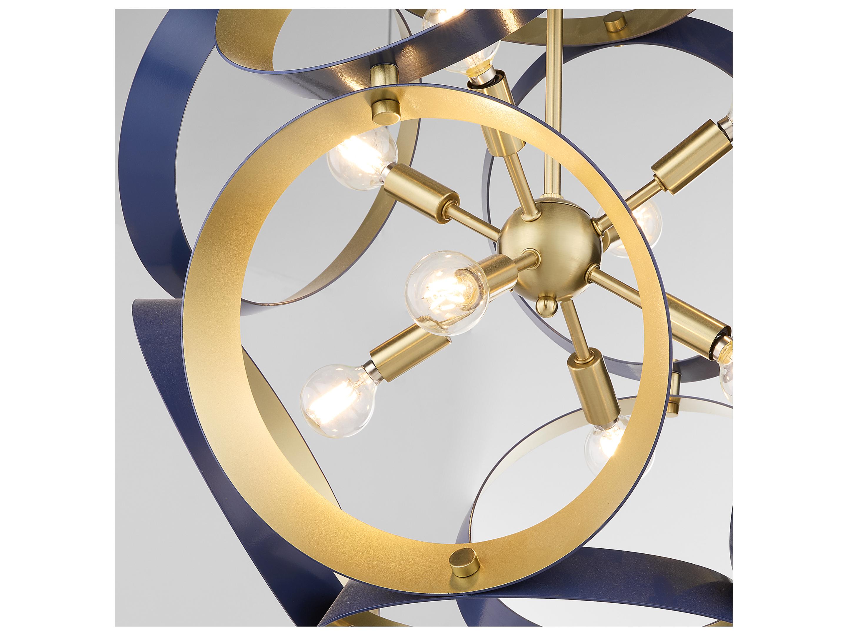 Quorum Domain 8-Light Blue Aged Brass Globe Pendant