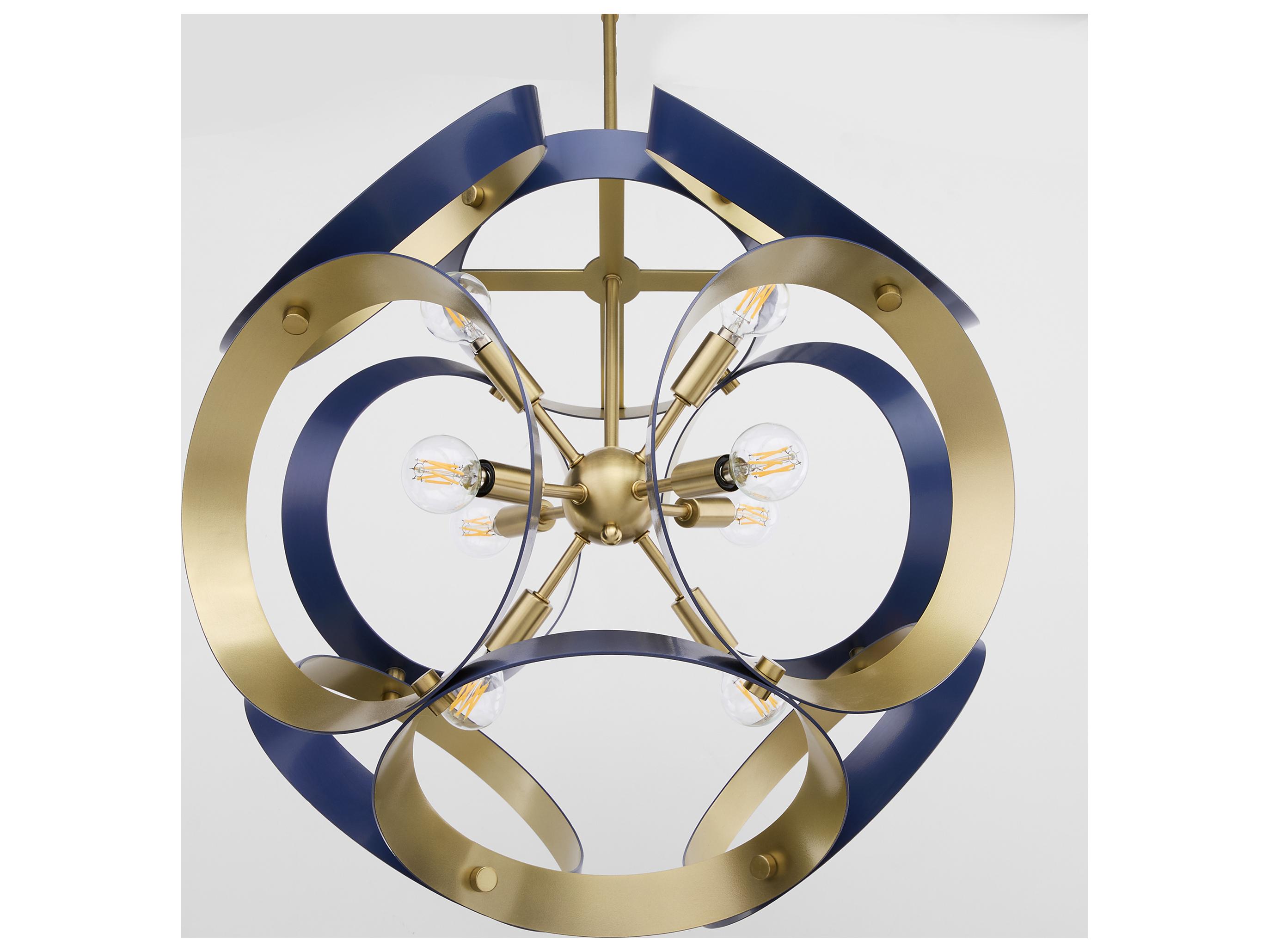 Quorum Domain 8-Light Blue Aged Brass Globe Pendant