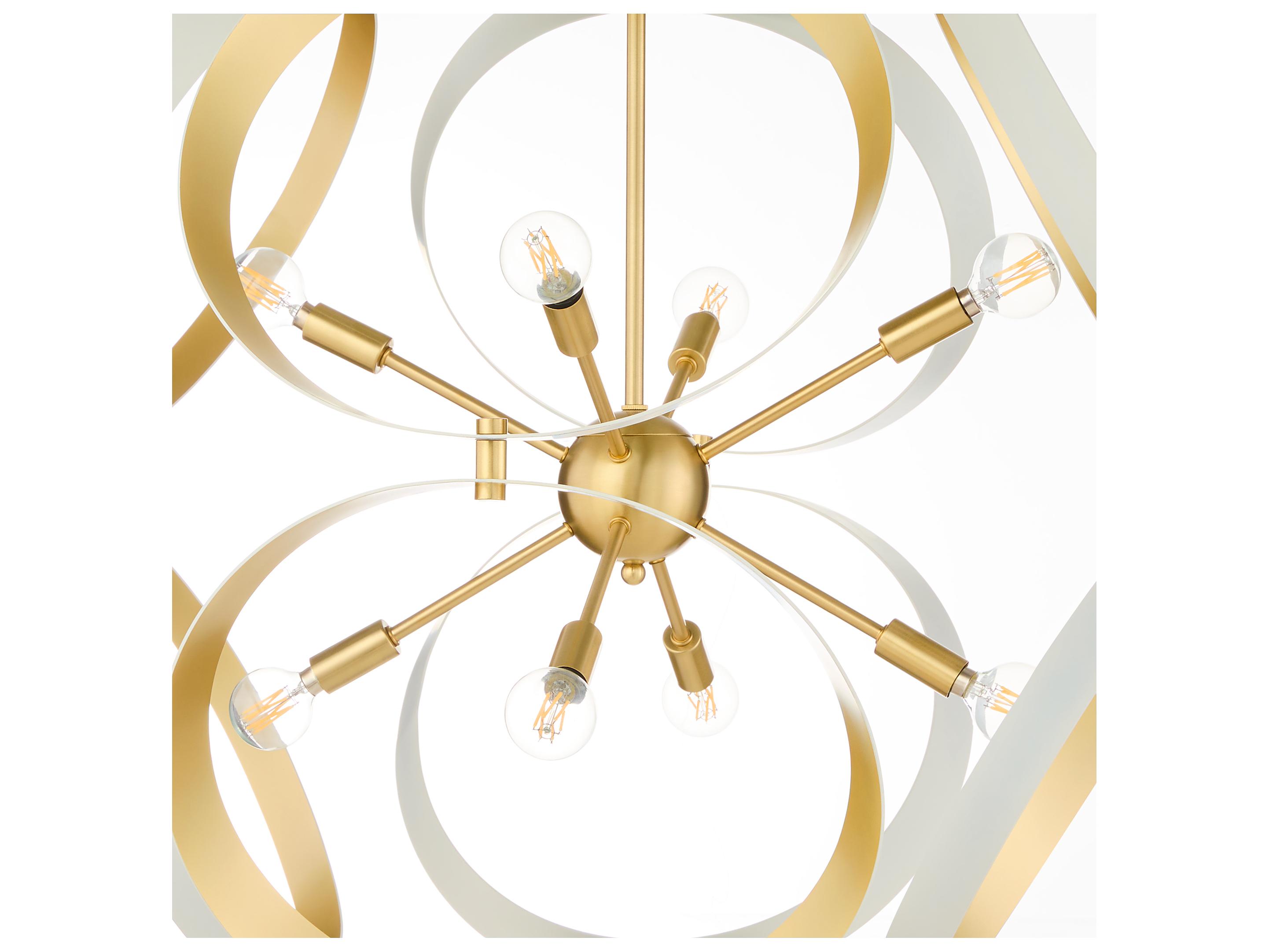 Quorum Domain 8-Light Studio White Aged Brass Globe Pendant