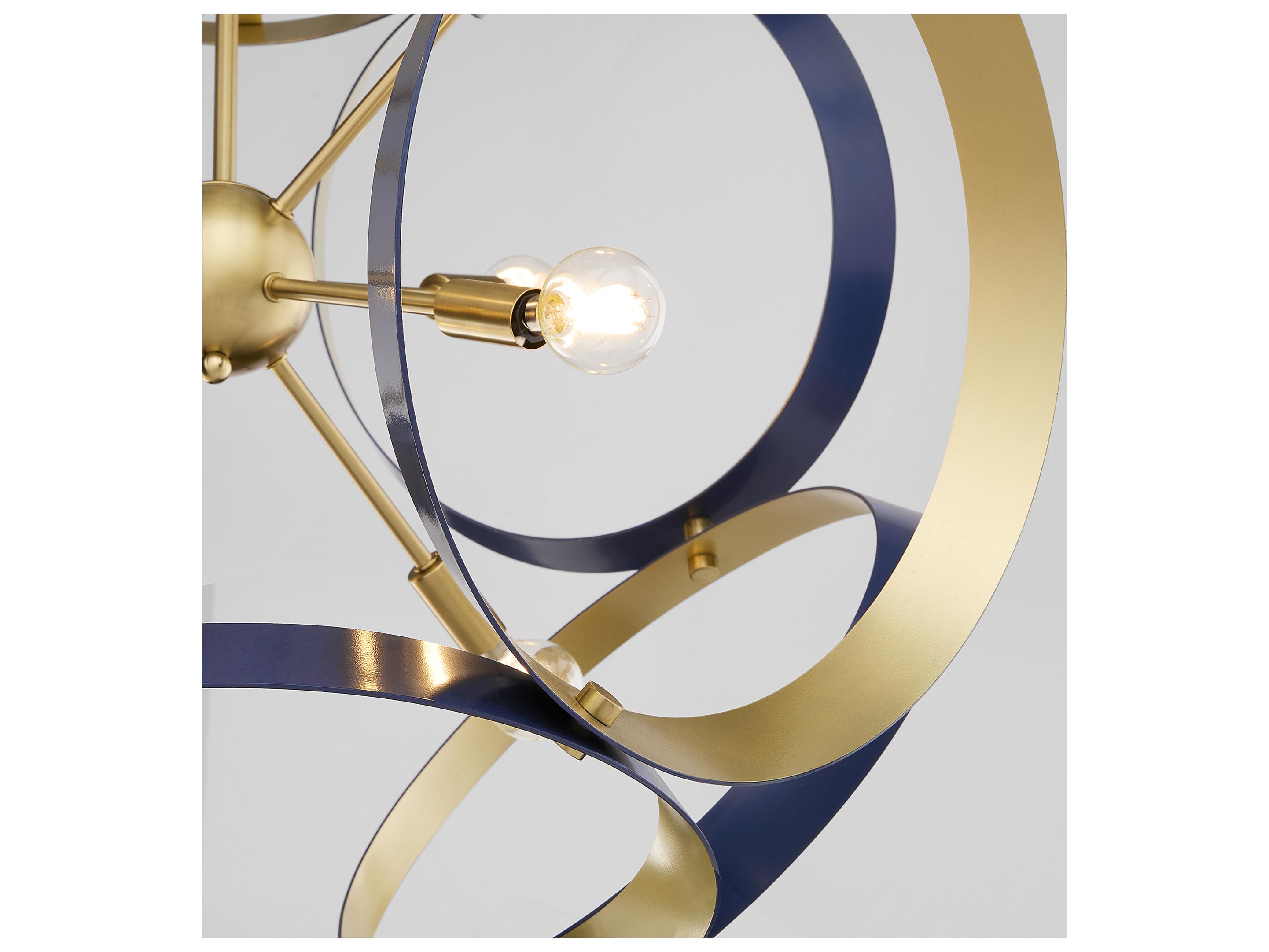 Quorum Domain 8-Light Blue Aged Brass Globe Pendant