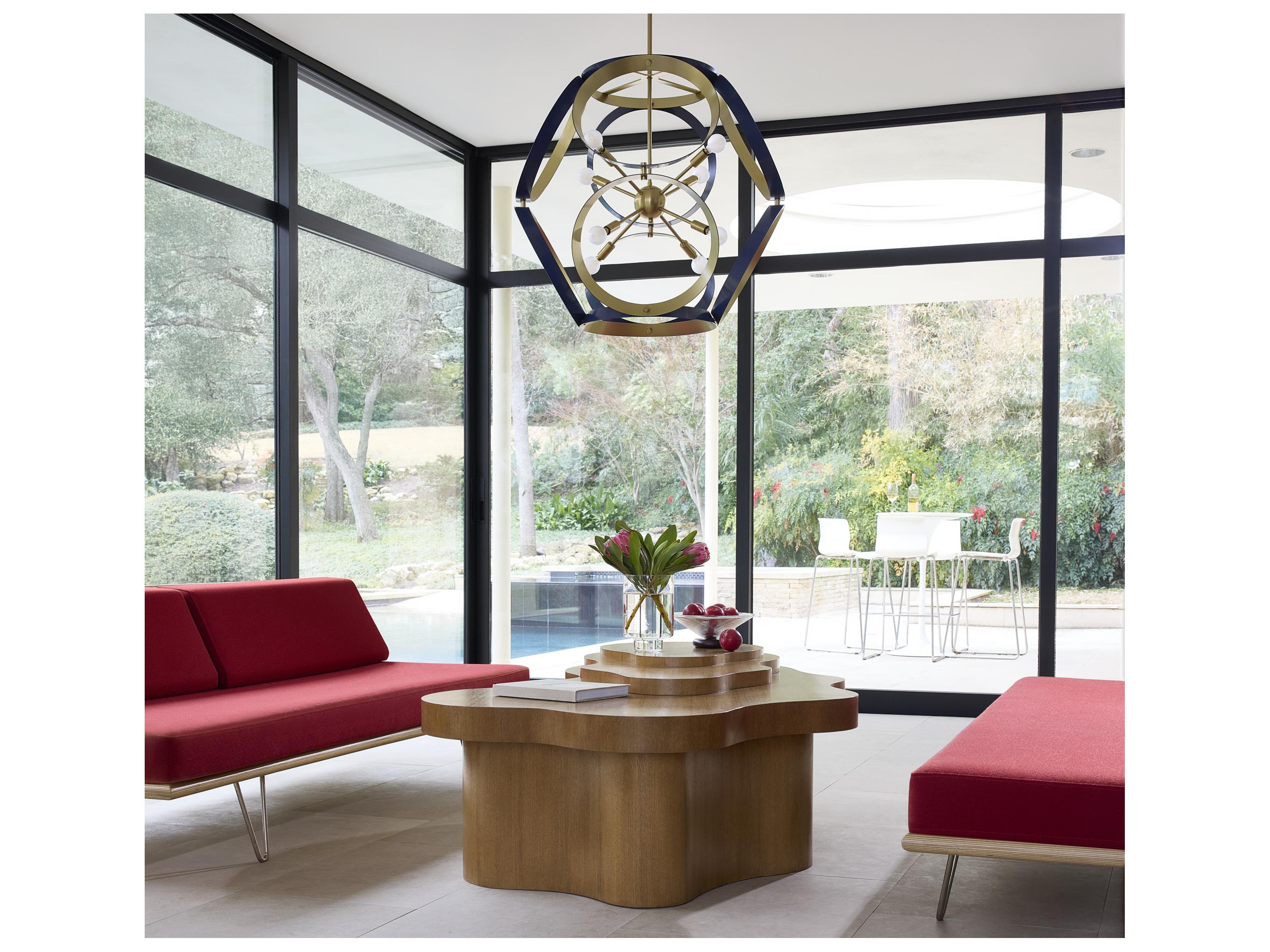 Quorum Domain 8-Light Blue Aged Brass Globe Pendant