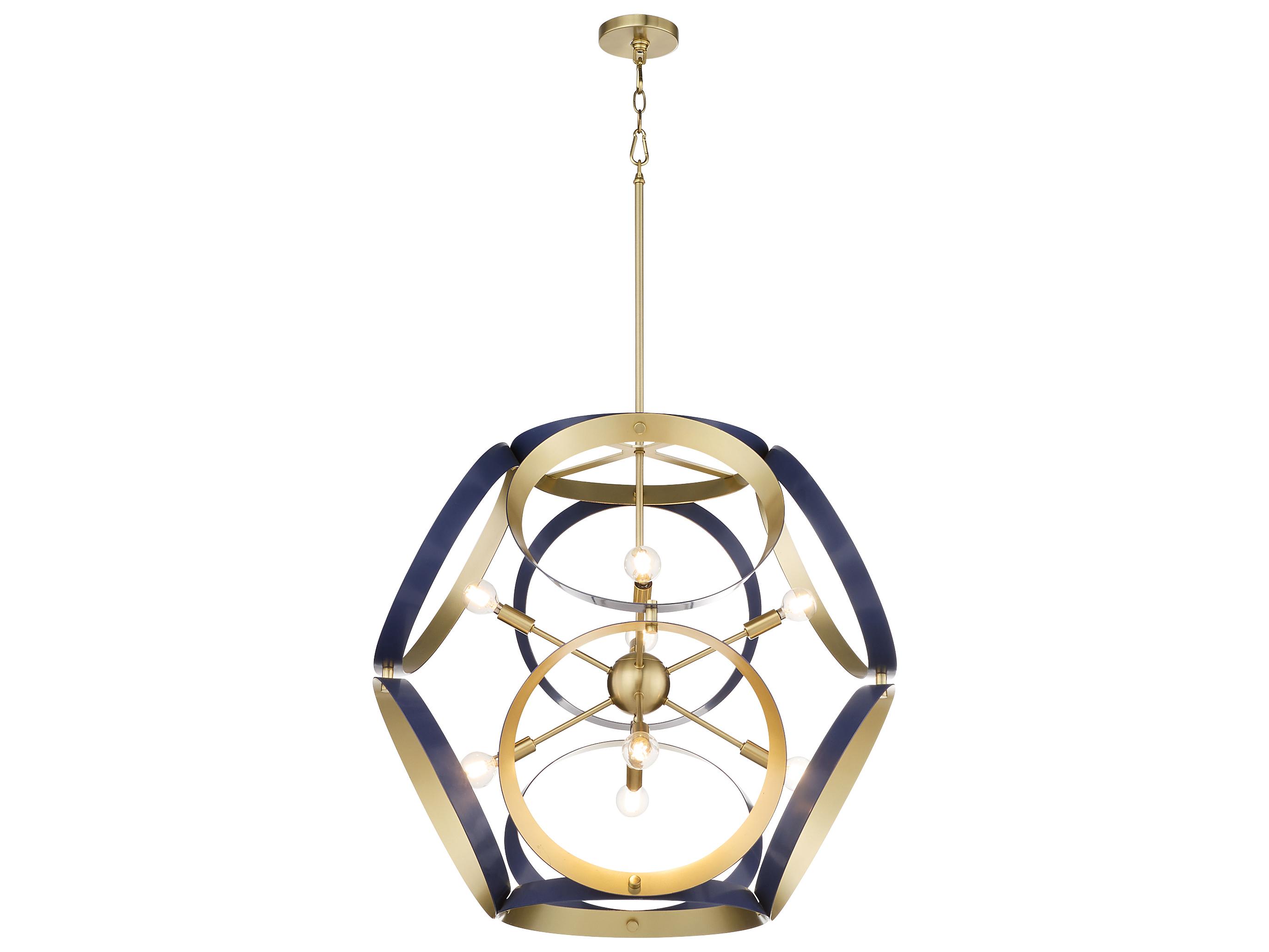 Quorum Domain 8-Light Blue Aged Brass Globe Pendant