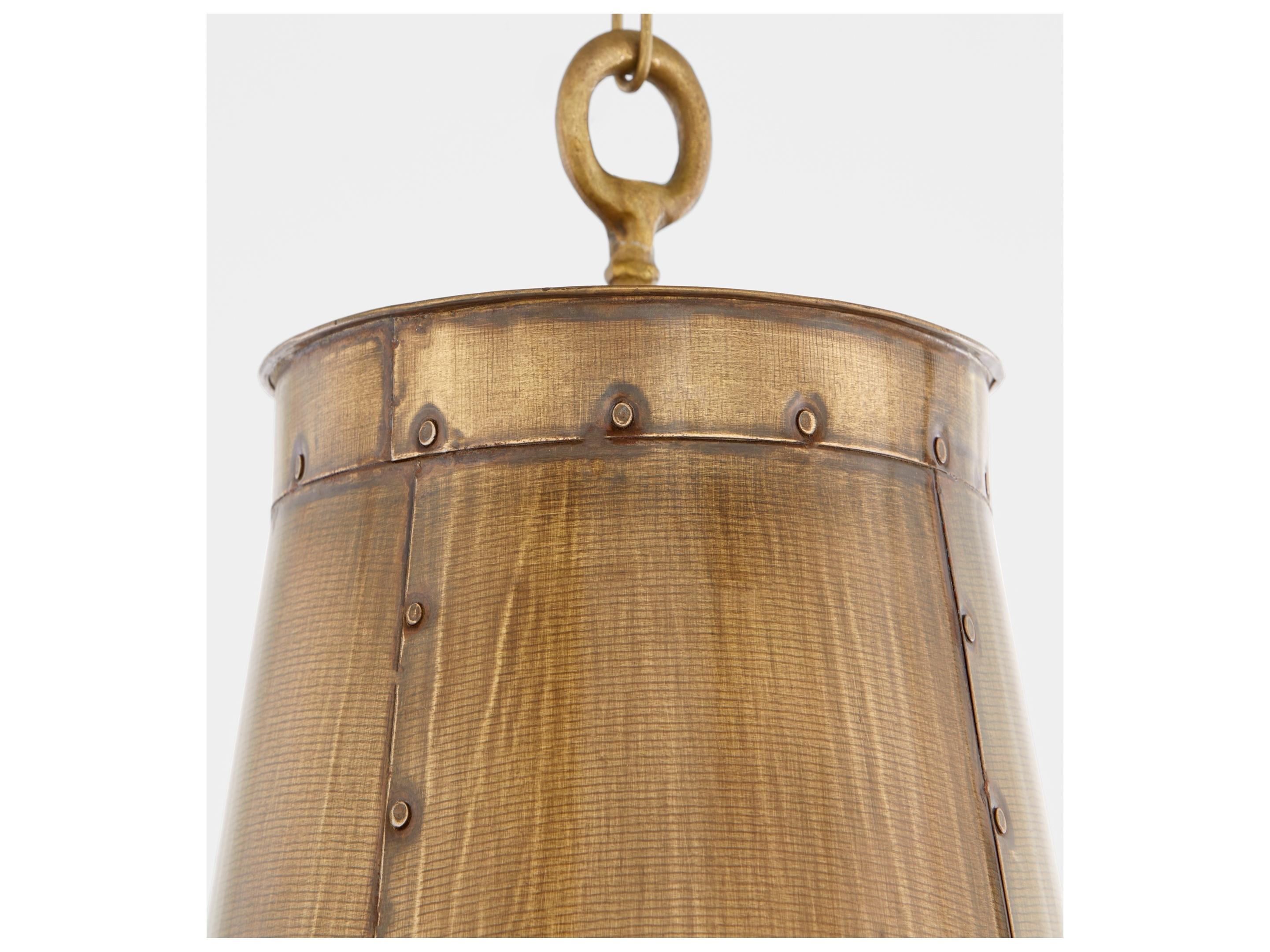 Quorum Artisan 3-Light Brass Pendant