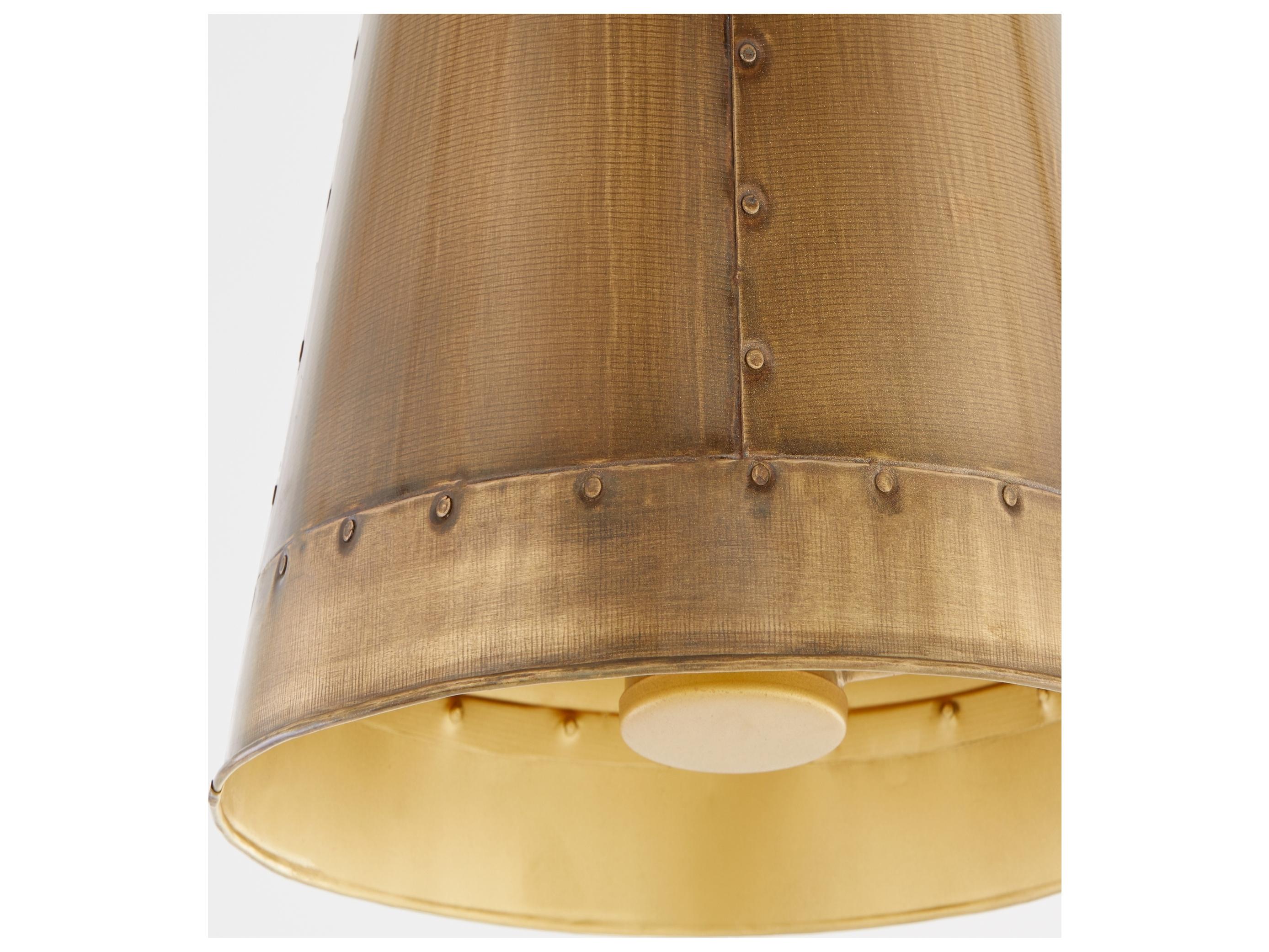Quorum Artisan 3-Light Brass Pendant