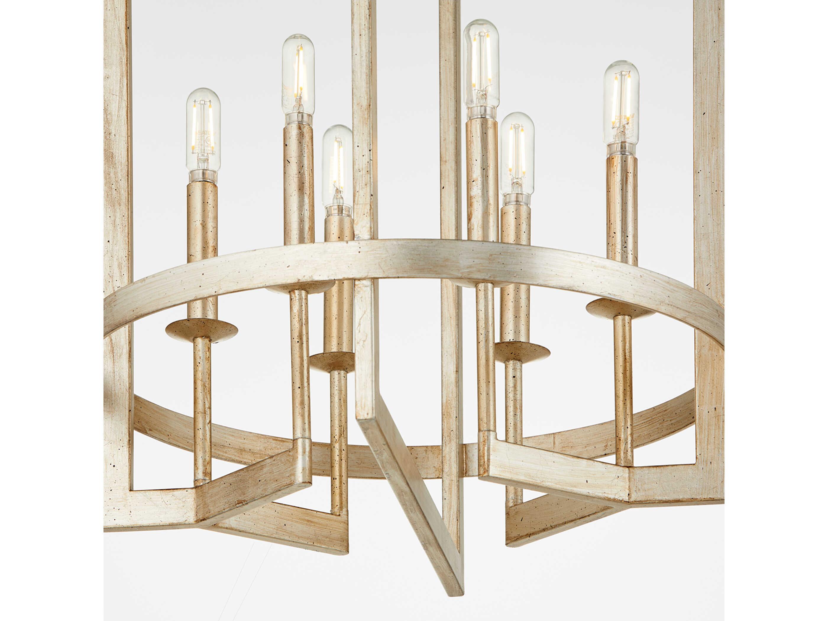 Quorum Merrick 6-Light Aged Silver Leaf Pendant