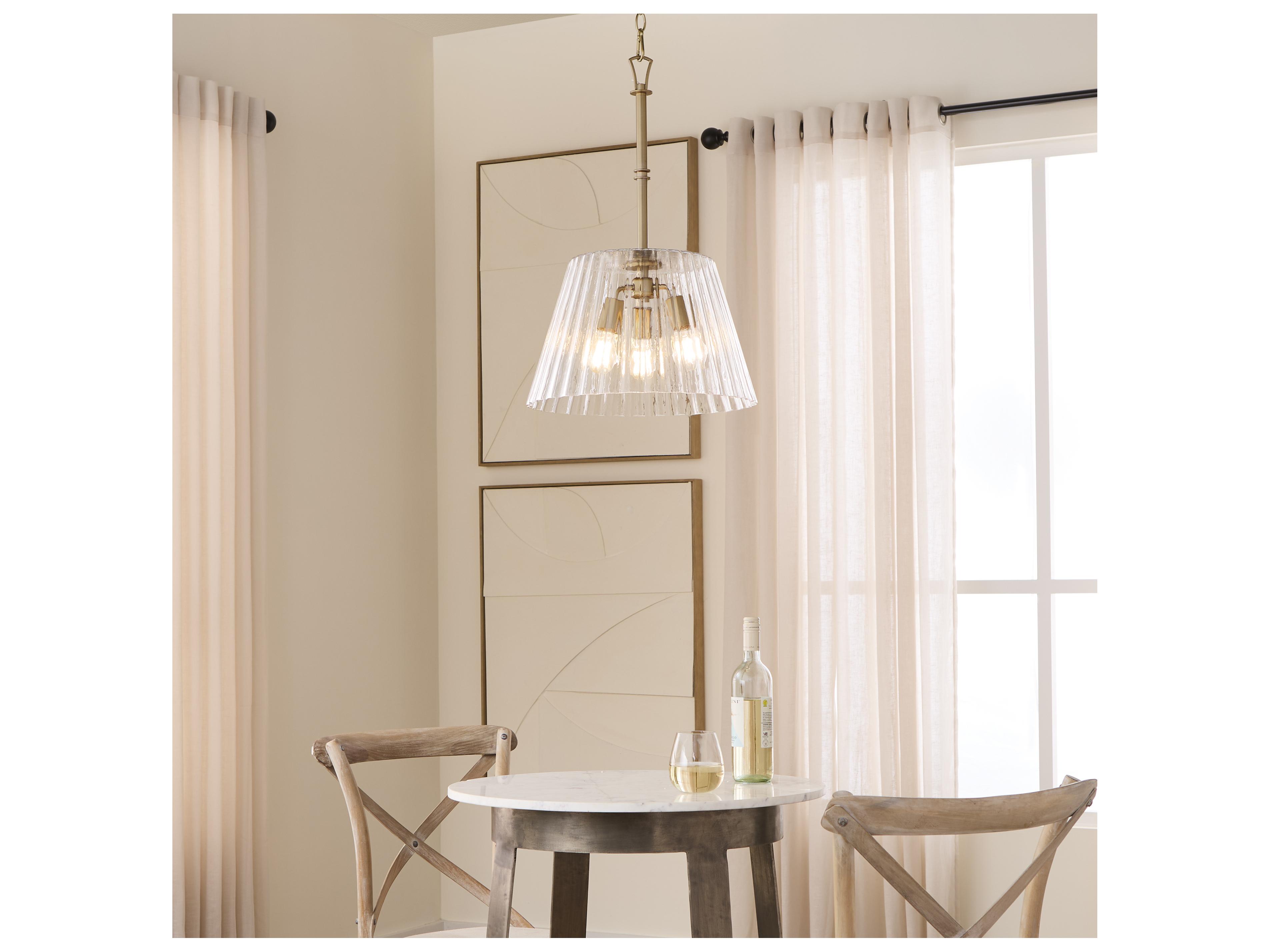 Quorum Lawton 3-Light Brushed Brass Empire Pendant
