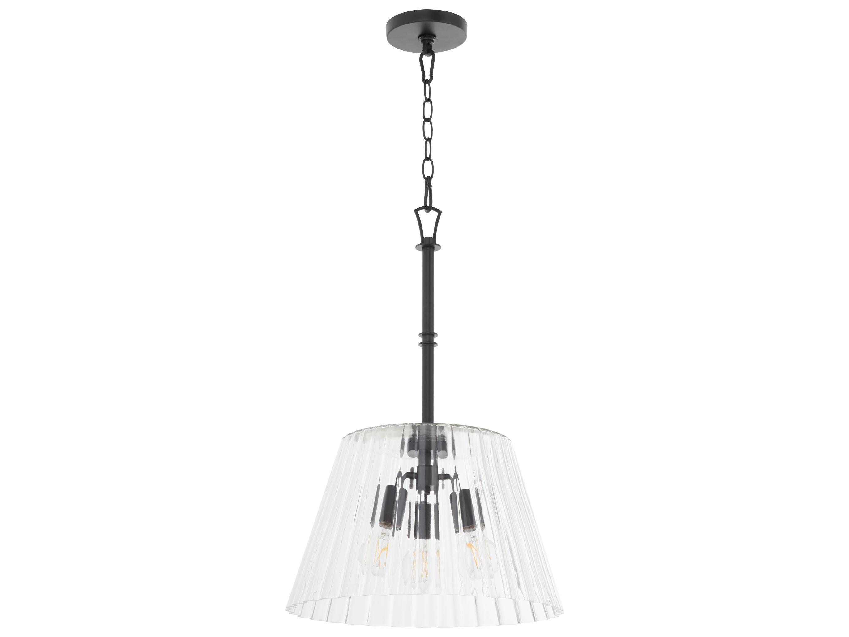 Quorum Lawton 3-Light Matte Black Empire Pendant