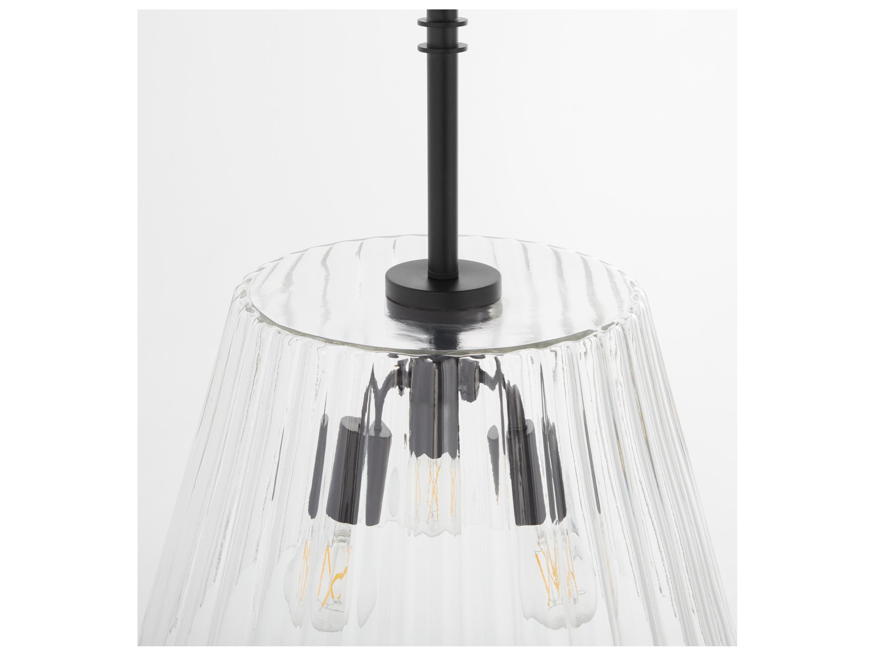 Quorum Lawton 3-Light Matte Black Empire Pendant
