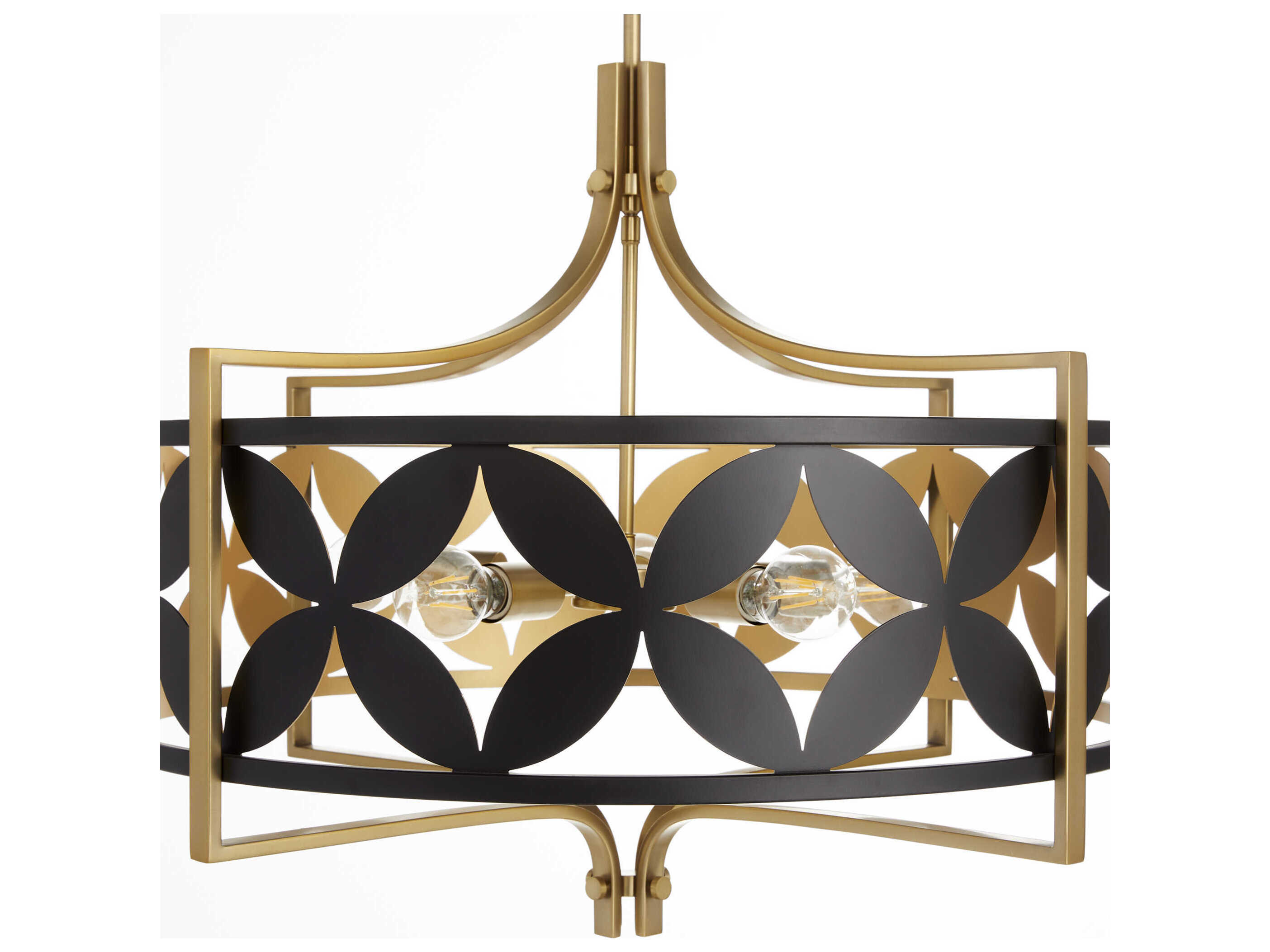 Quorum Mariposa 5-Light Matte Black Aged Brass Pendant