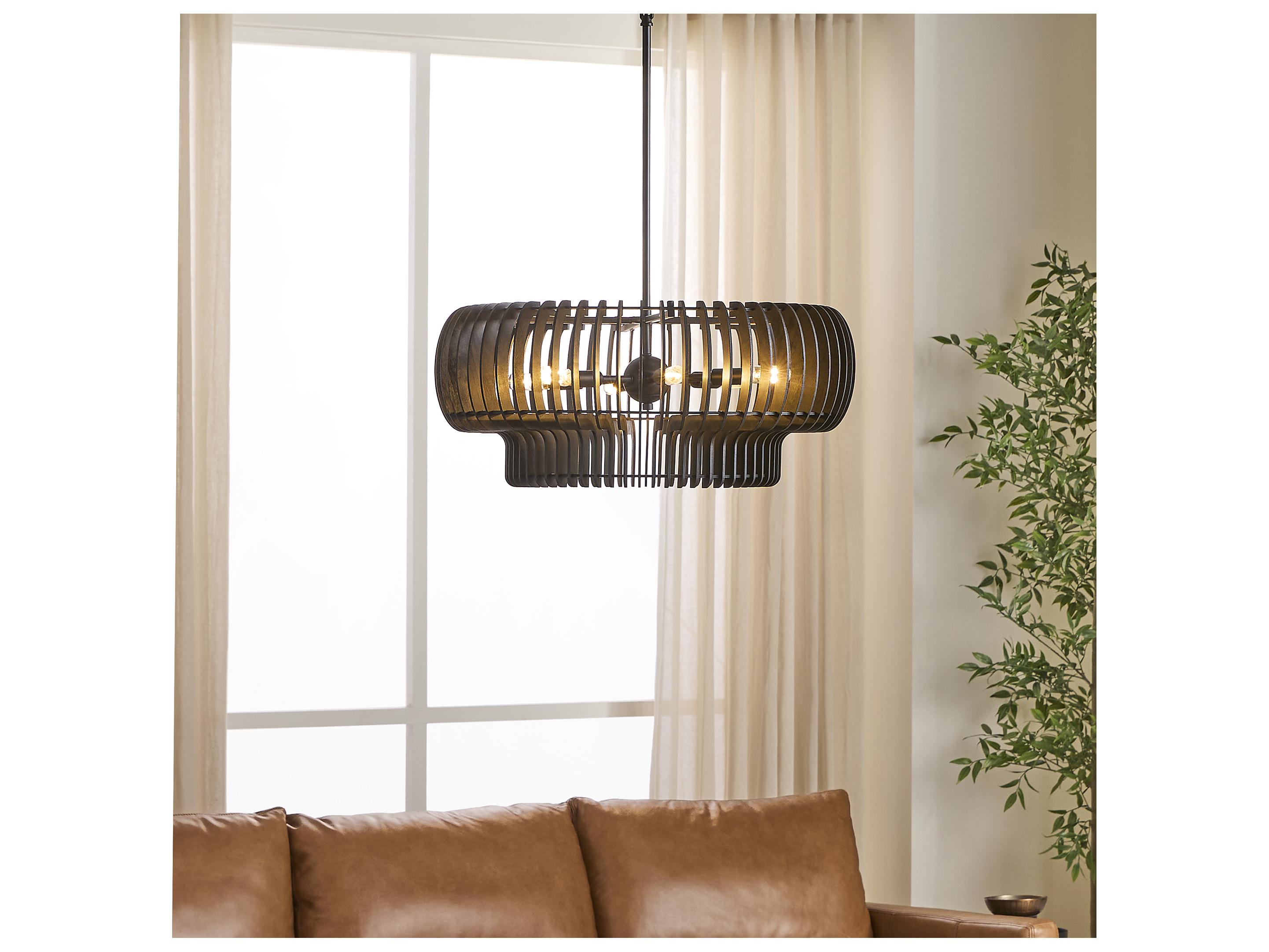 Quorum Harrelson 6-Light Matte Black Pendant