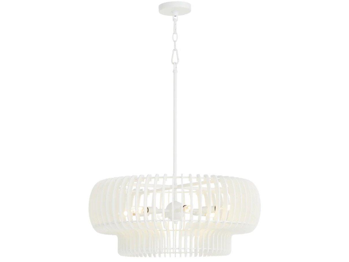 Quorum Harrelson 6-Light Studio White Pendant