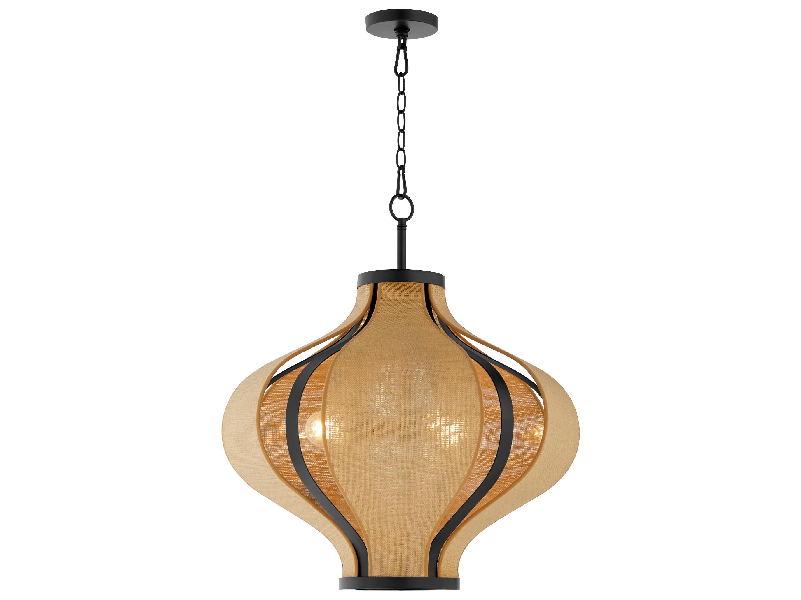 Quorum Monroe 3-Light Matte Black Pendant