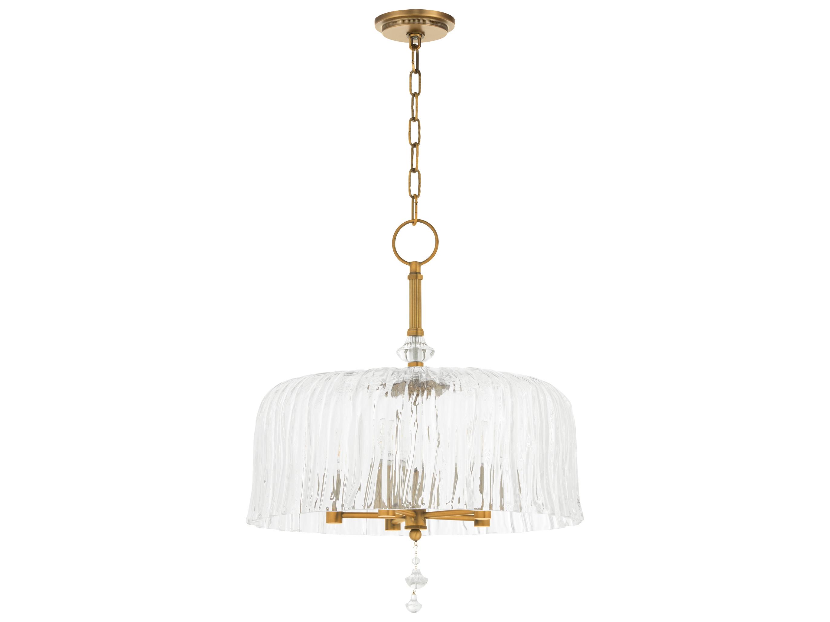 Quorum Meriam 5-Light Brushed Brass Drum Pendant