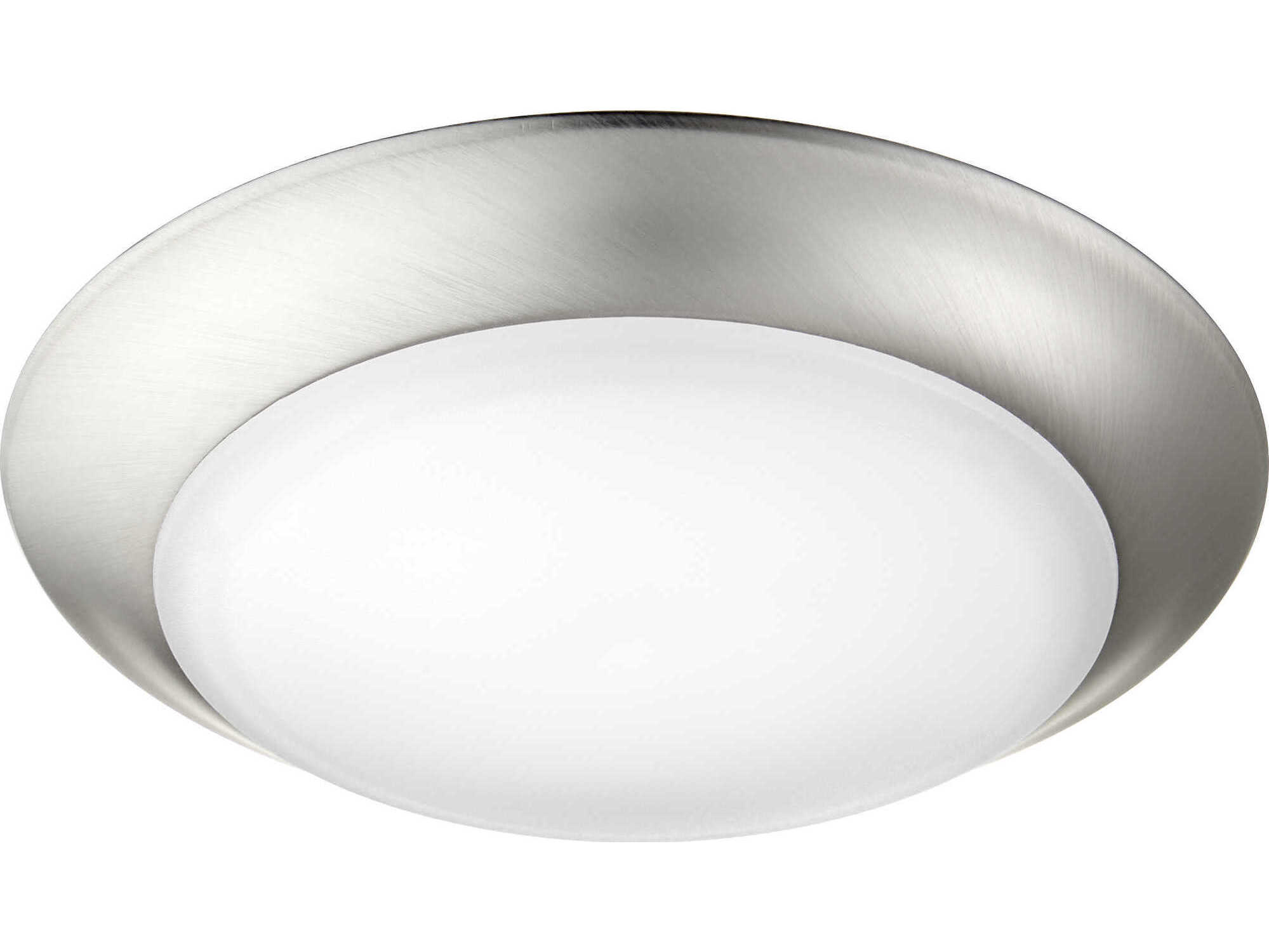 Quorum 1-Light Satin Nickel Round Flush Mount