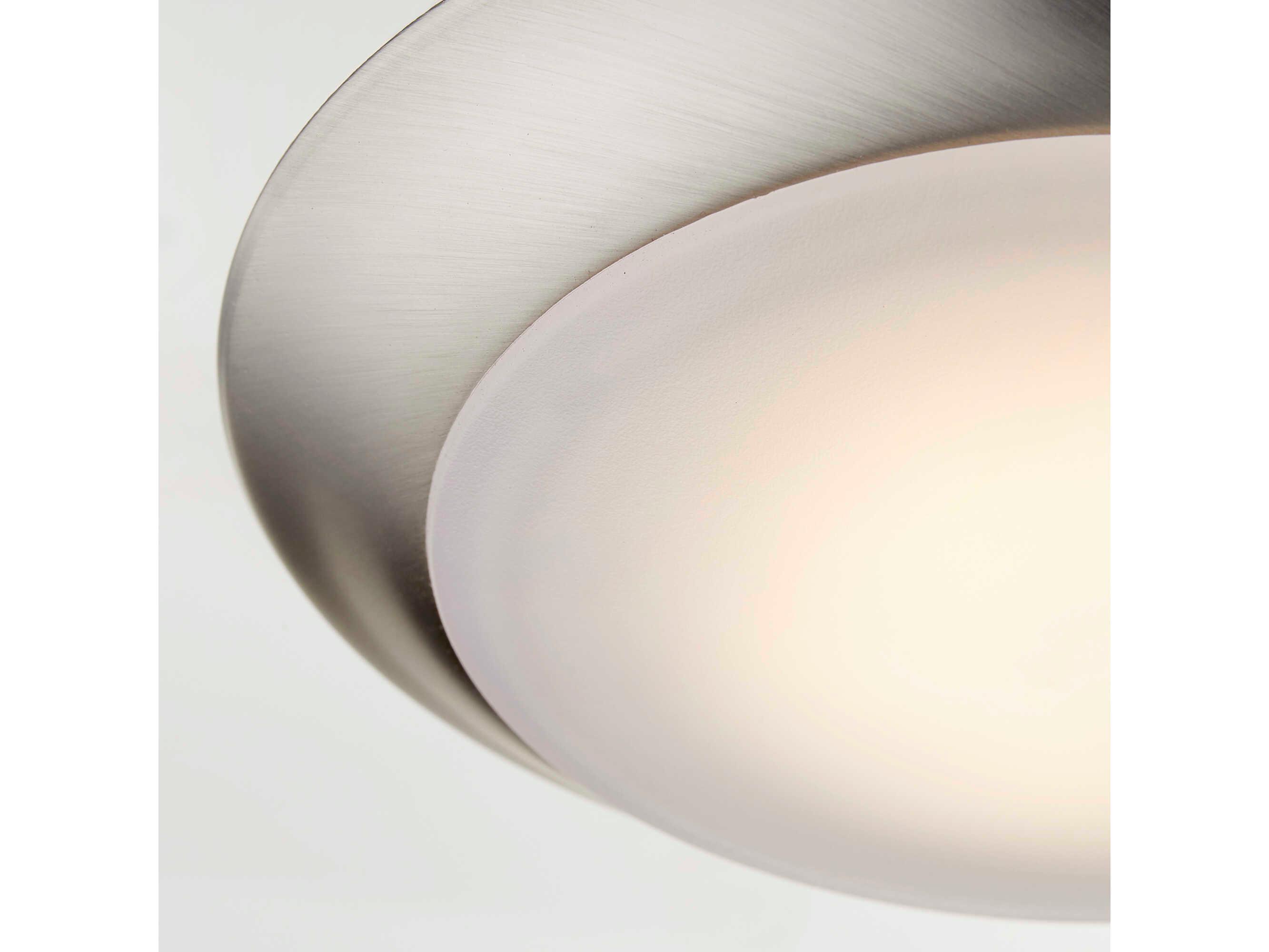 Quorum 1-Light Satin Nickel Round Flush Mount