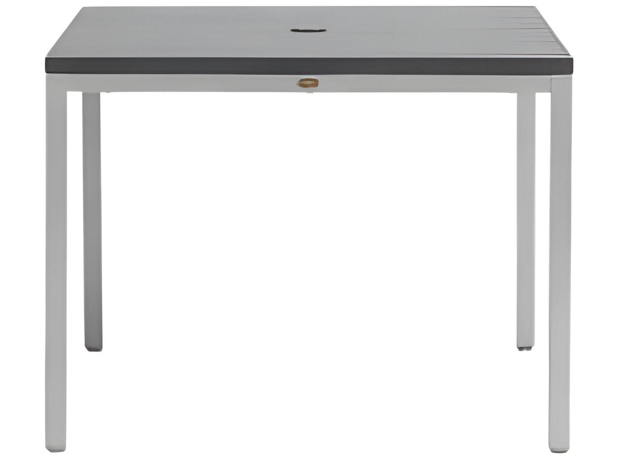 Ratana Zuni  Silver Aluminum Umbrella Hole Dining Table