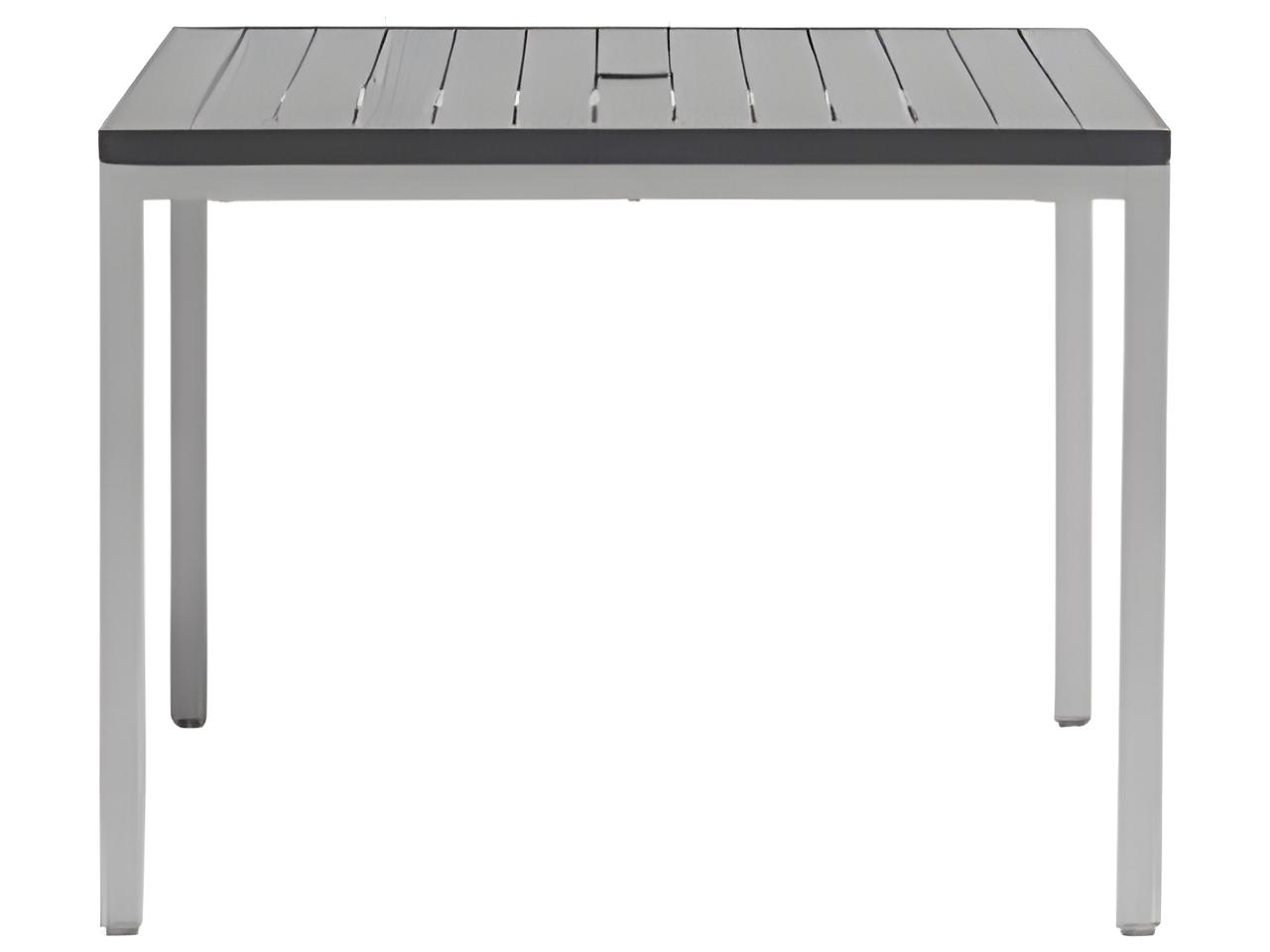 Ratana Zuni  Silver Aluminum Umbrella Hole Dining Table