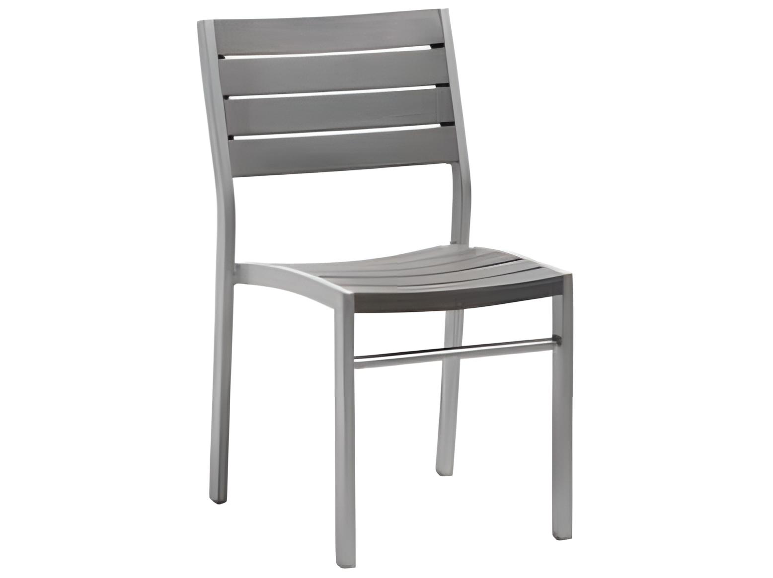 Ratana New Mirage Silver Aluminum Faux Teak Dining Chair