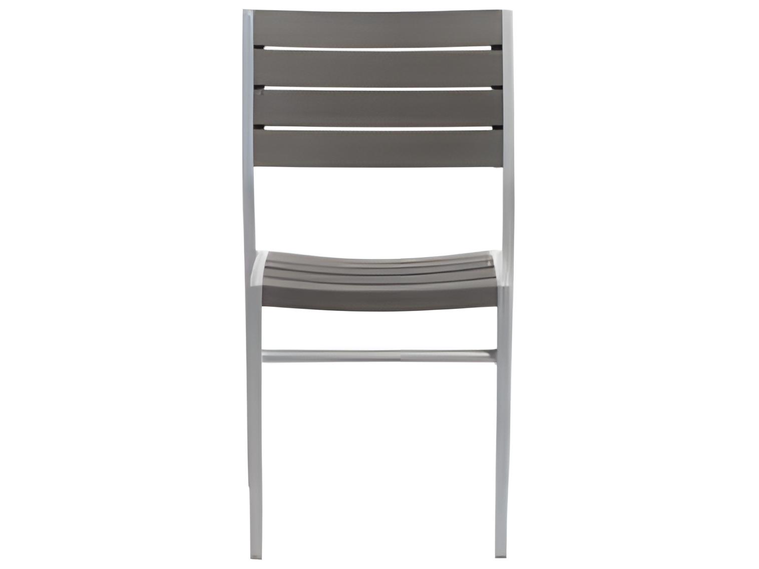 Ratana New Mirage Silver Aluminum Faux Teak Dining Chair
